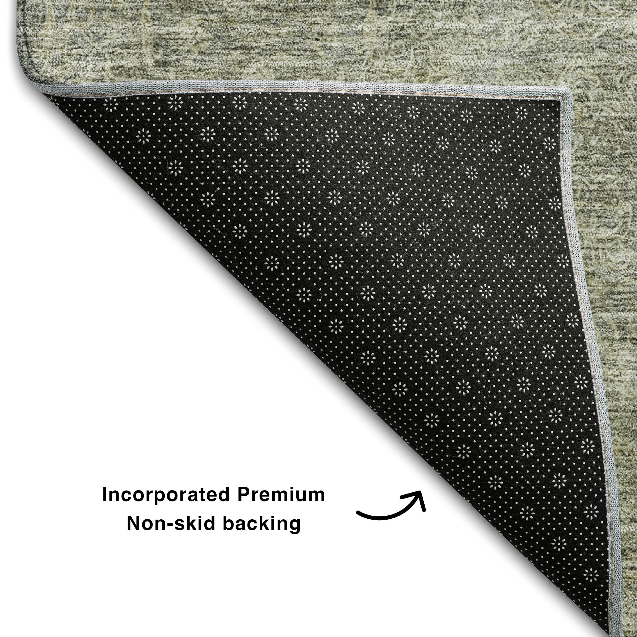 Tallinn Machine Washable Transitional Sage Green Rug 1'8" x 2'6" #shape_Rectangle