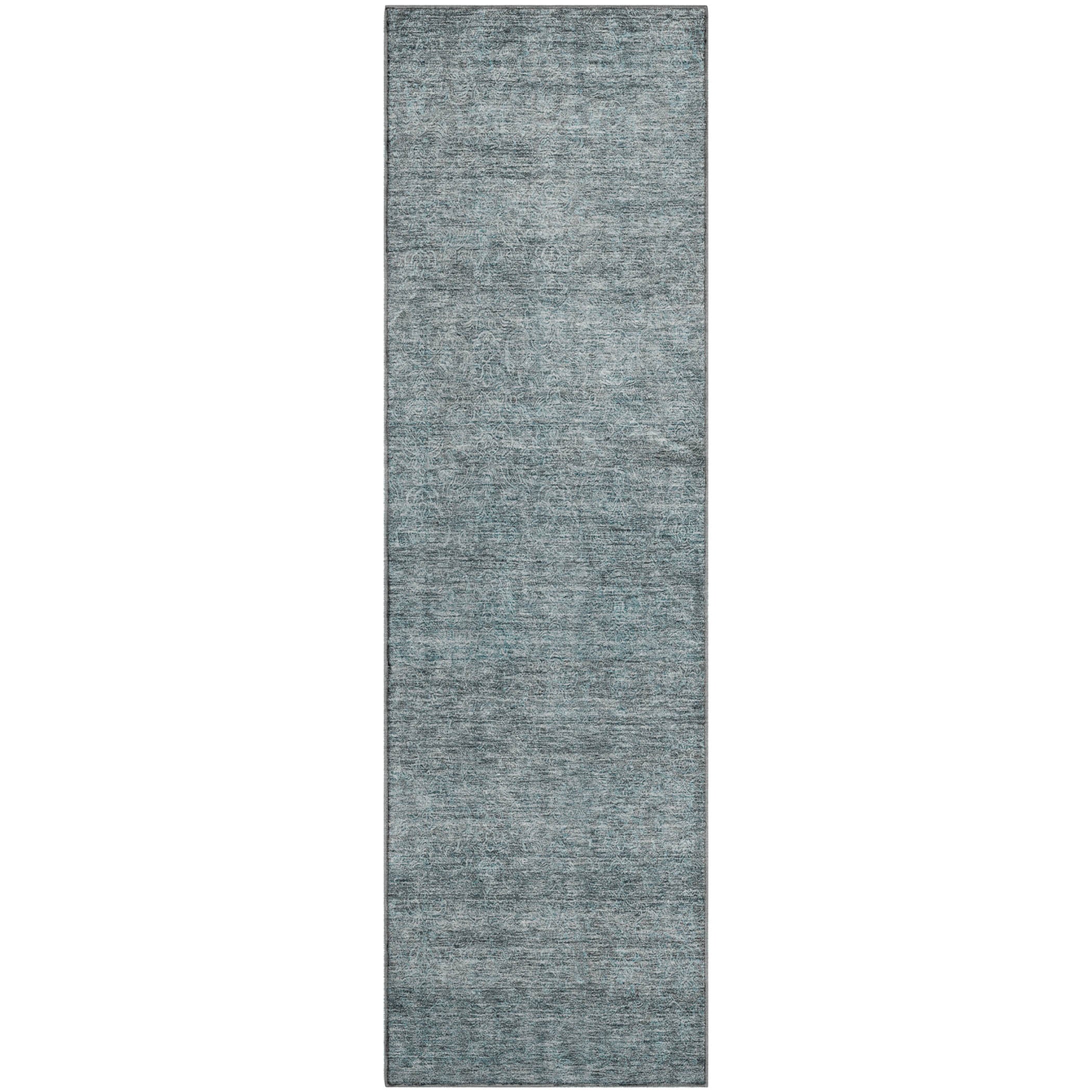Tallinn Machine Washable Transitional Seafoam Blue Rug 2'3" x 7'6" #shape_Runner