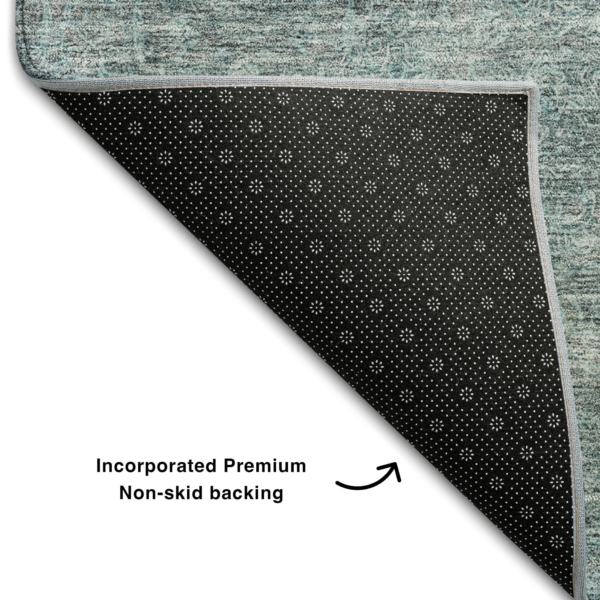 Tallinn Machine Washable Transitional Seafoam Blue Rug 1'8" x 2'6" #shape_Rectangle