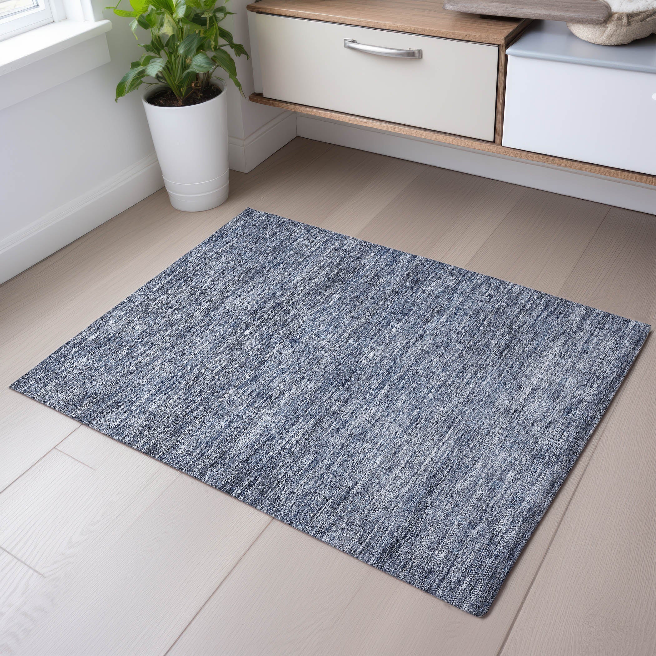 Tallinn Machine Washable Transitional Sky Blue Rug 1'8" x 2'6" #shape_Rectangle