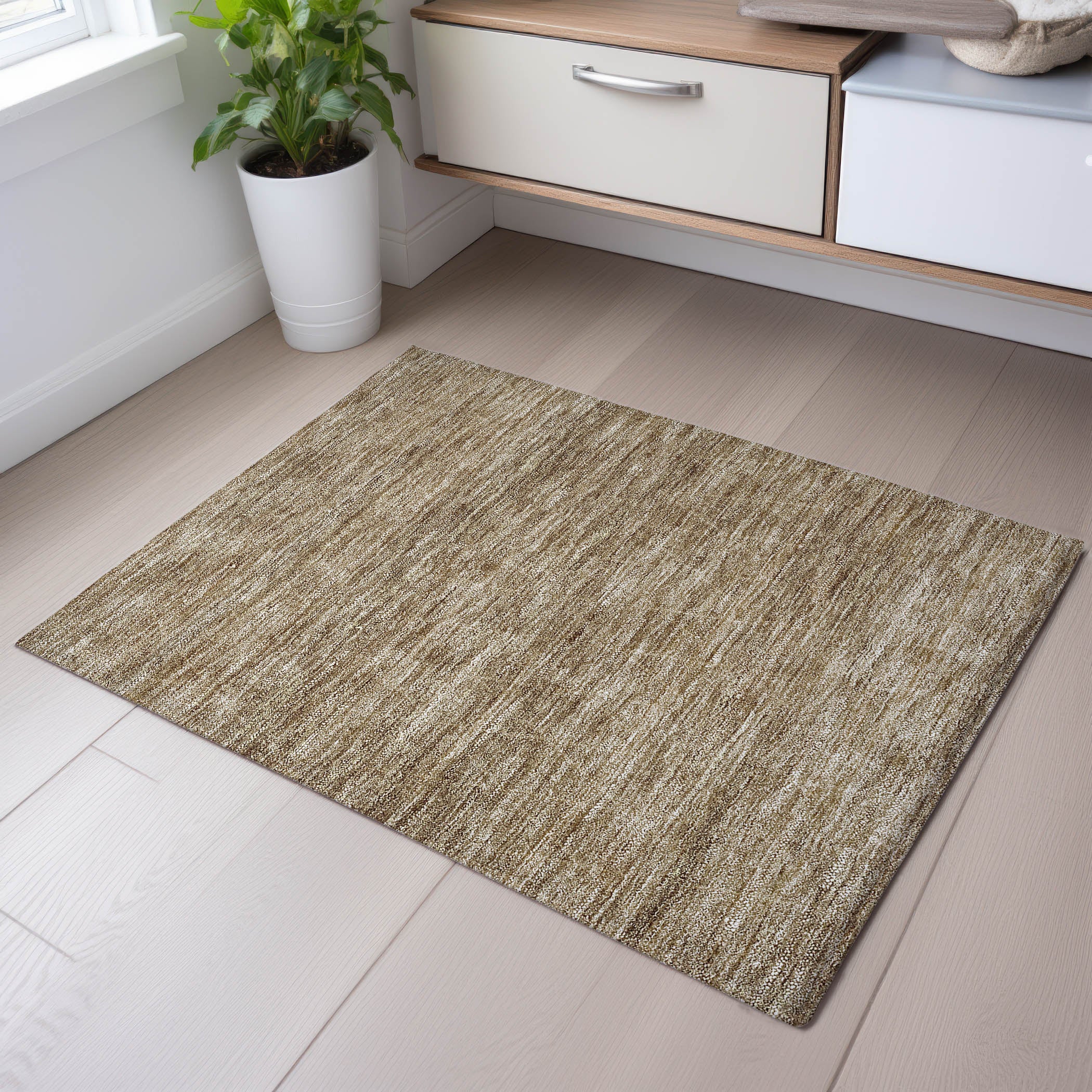 Bangkok Machine Washable Transitional Wheat Gold Rug 1'8" x 2'6" #shape_Rectangle