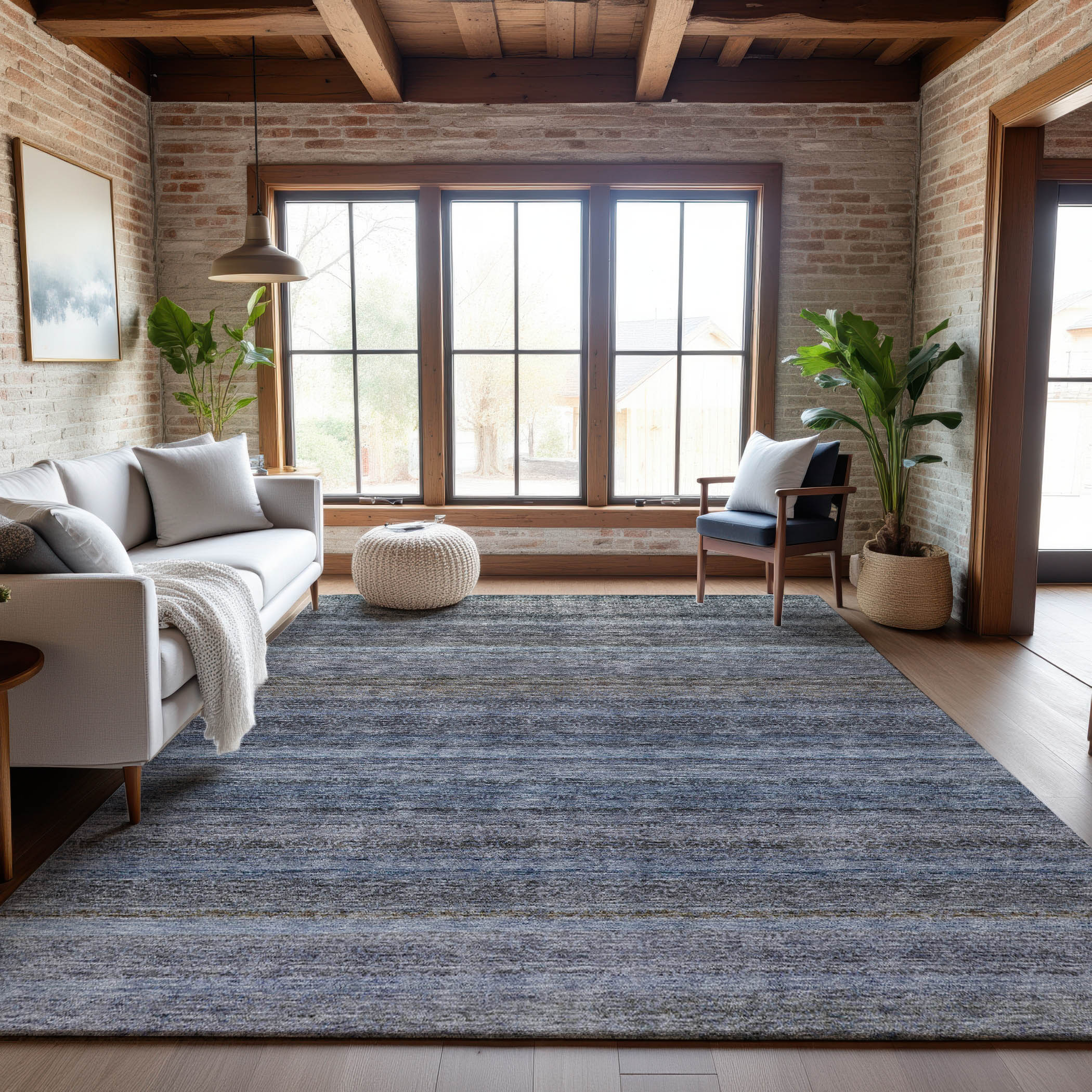 Dubrovnik Machine Washable Transitional Blue Rug 2'6" x 3'10" #shape_Rectangle