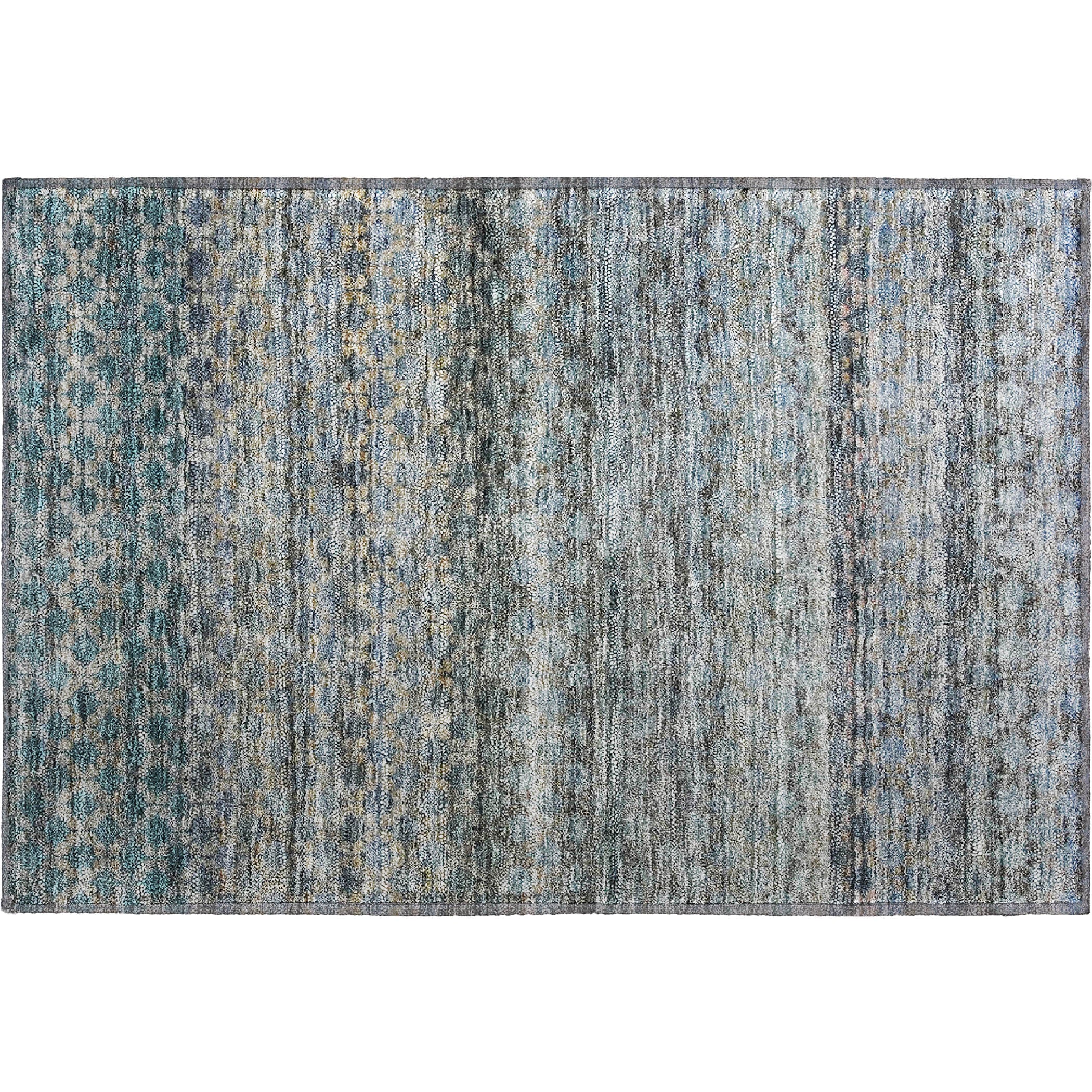 Vienna Machine Washable Transitional Blue Rug 1'8" x 2'6" #shape_Rectangle