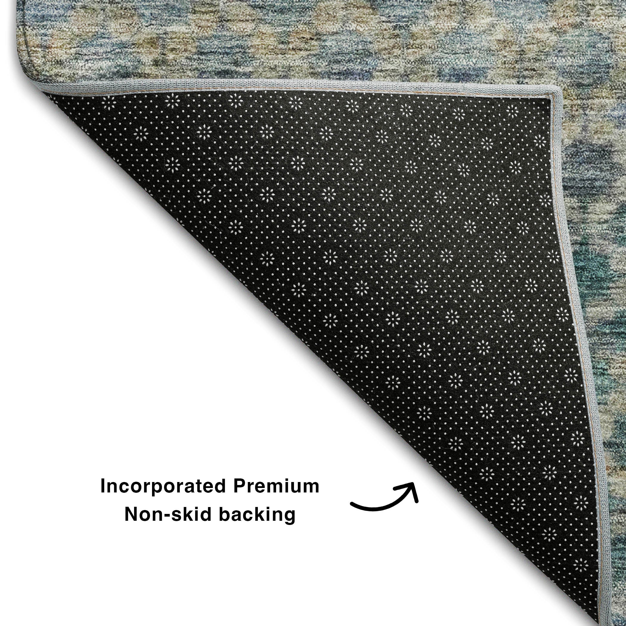 Vienna Machine Washable Transitional Blue Rug 1'8" x 2'6" #shape_Rectangle