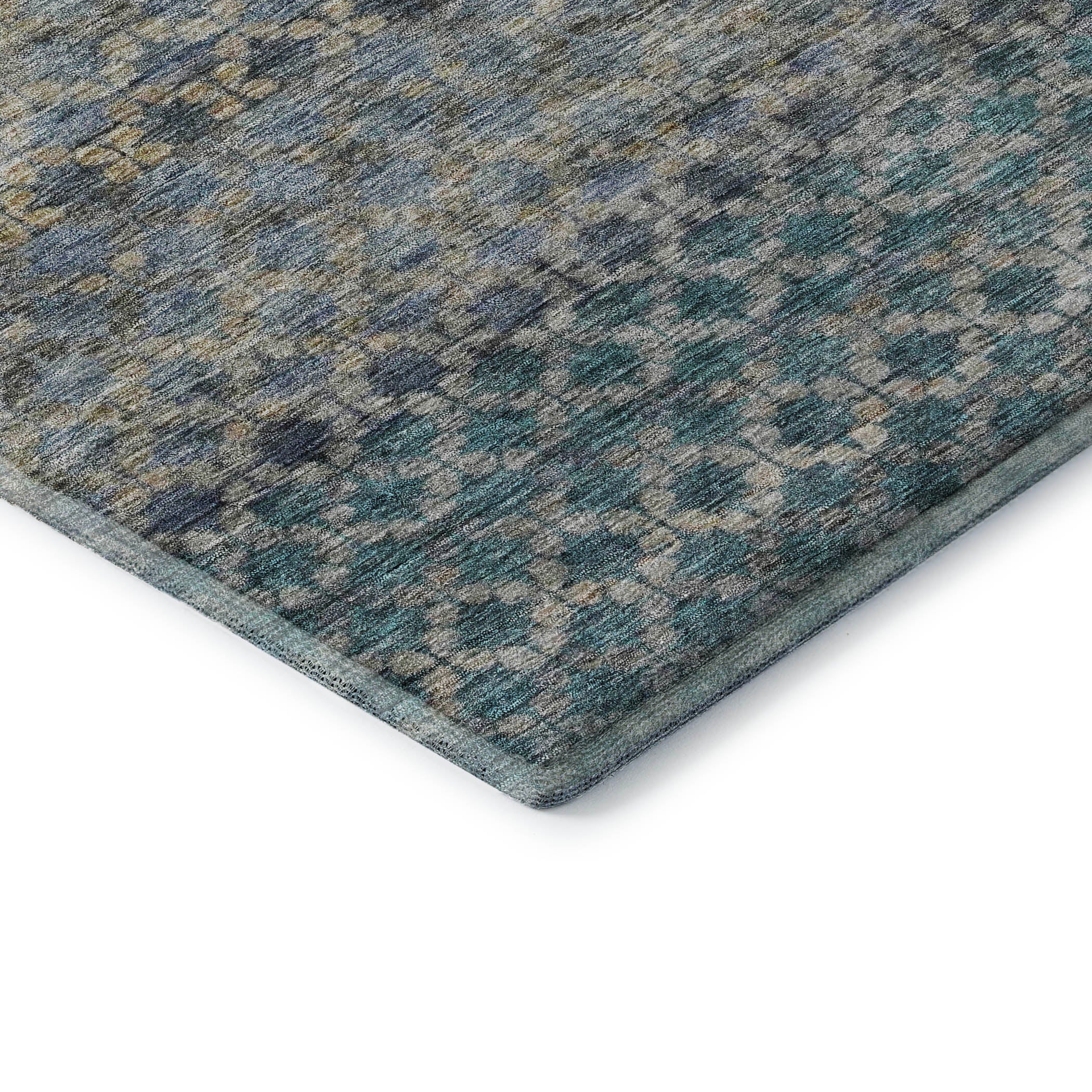 Vienna Machine Washable Transitional Blue Rug 1'8" x 2'6" #shape_Rectangle