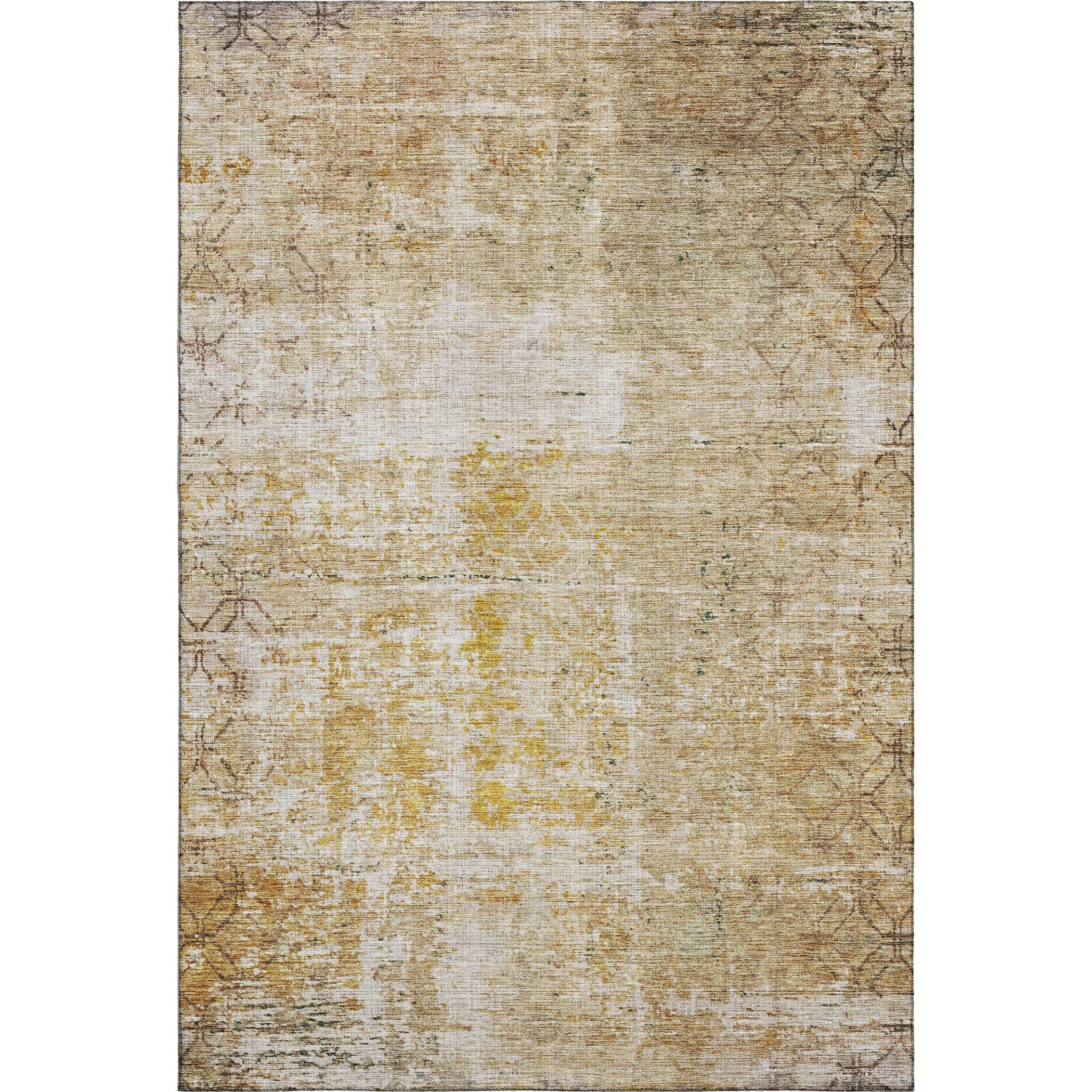 Cusco Machine Washable Transitional Gold Rug 2'6" x 3'10" #shape_Rectangle