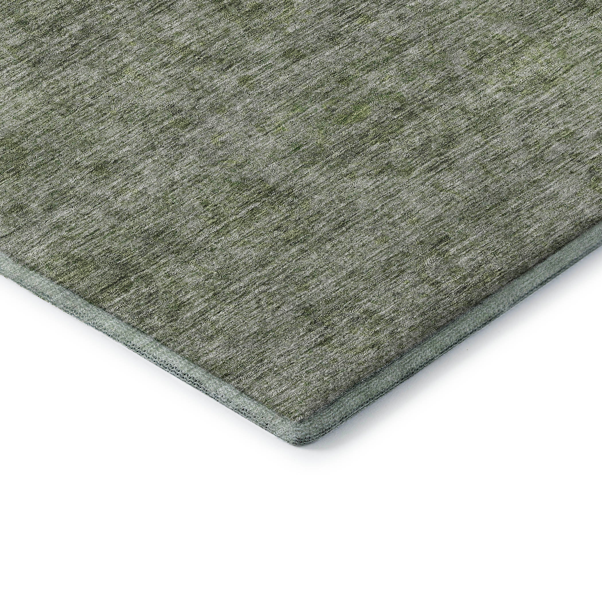 Reykjavik Machine Washable Transitional Olive Green Rug 1'8" x 2'6" #shape_Rectangle