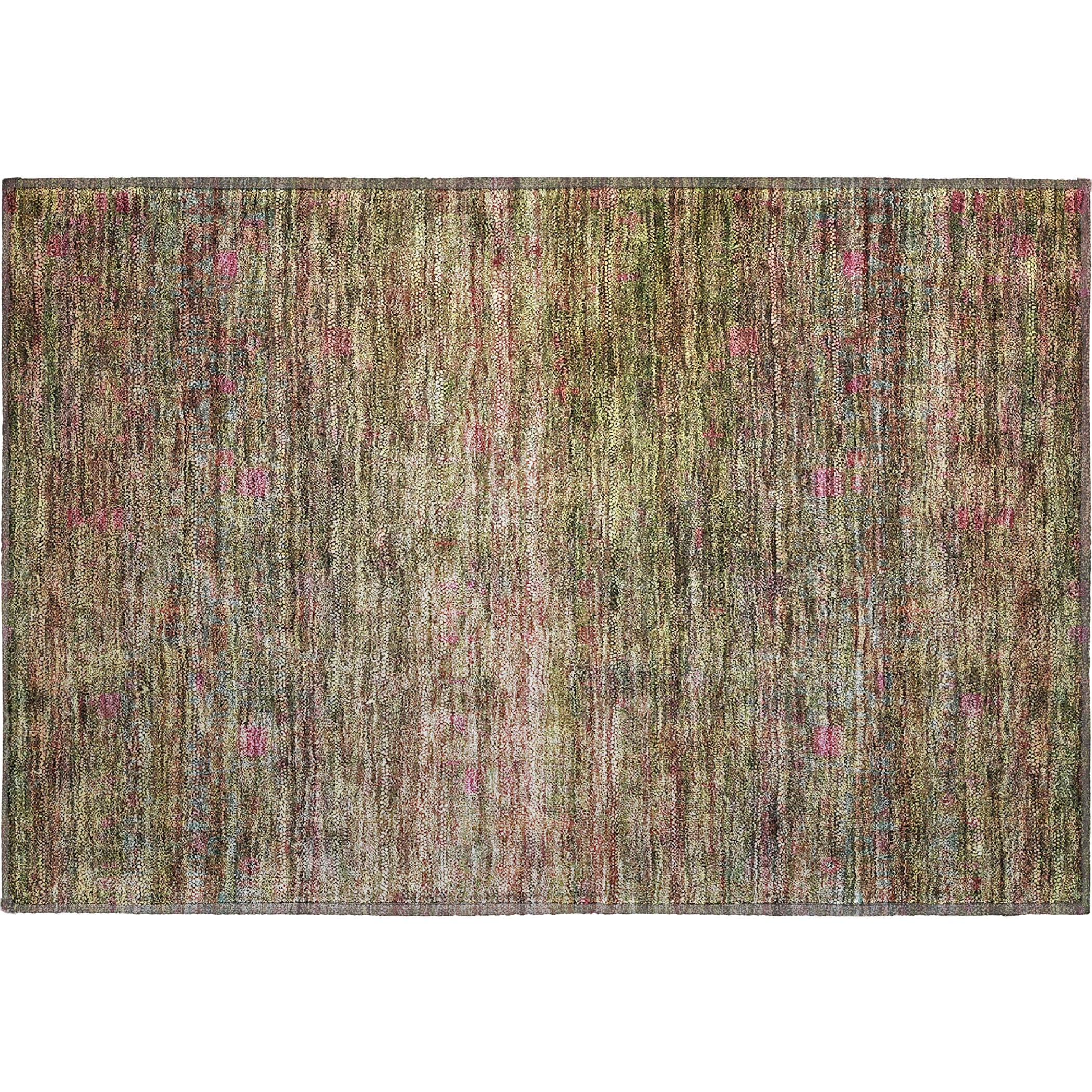 Seoul Machine Washable Transitional Cactus Green Rug 1'8" x 2'6" #shape_Rectangle