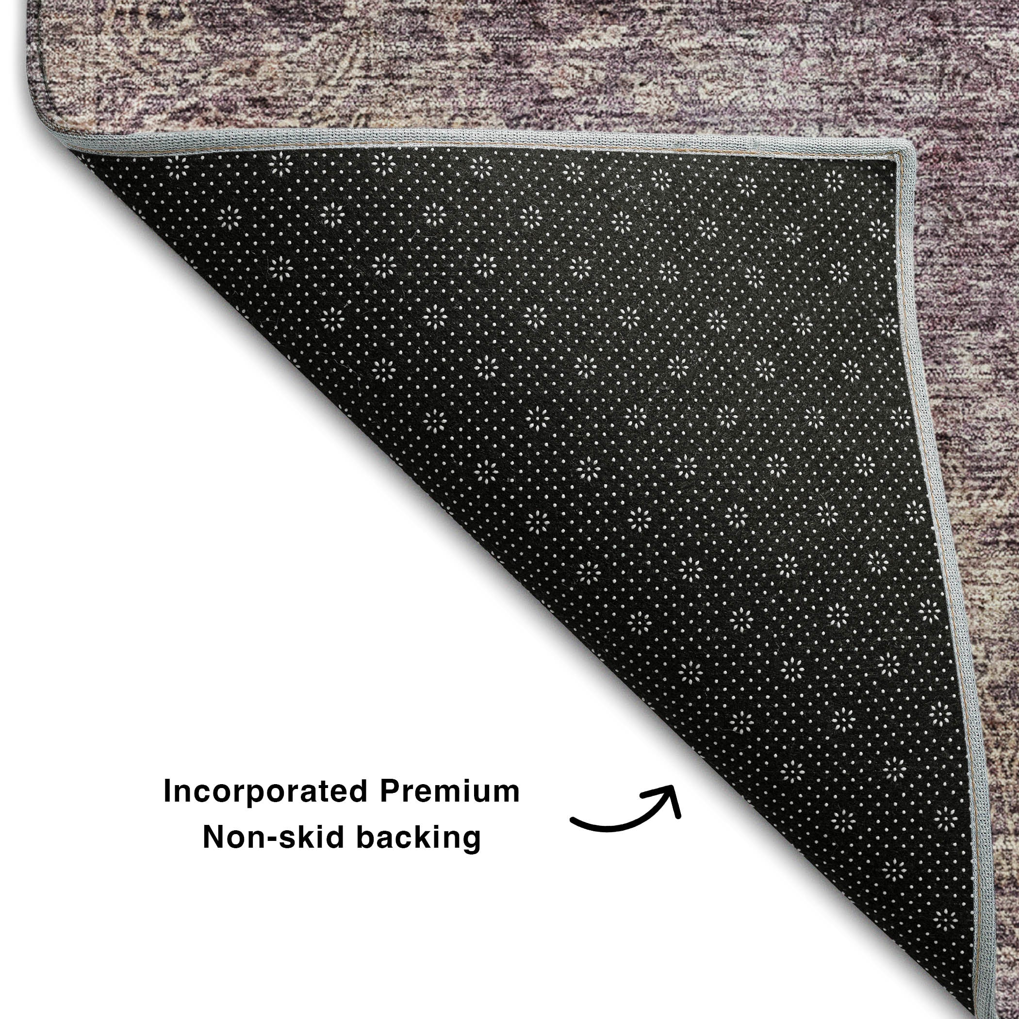 Lucerne Machine Washable Traditional Plum Purple Rug 1'8" x 2'6" #shape_Rectangle