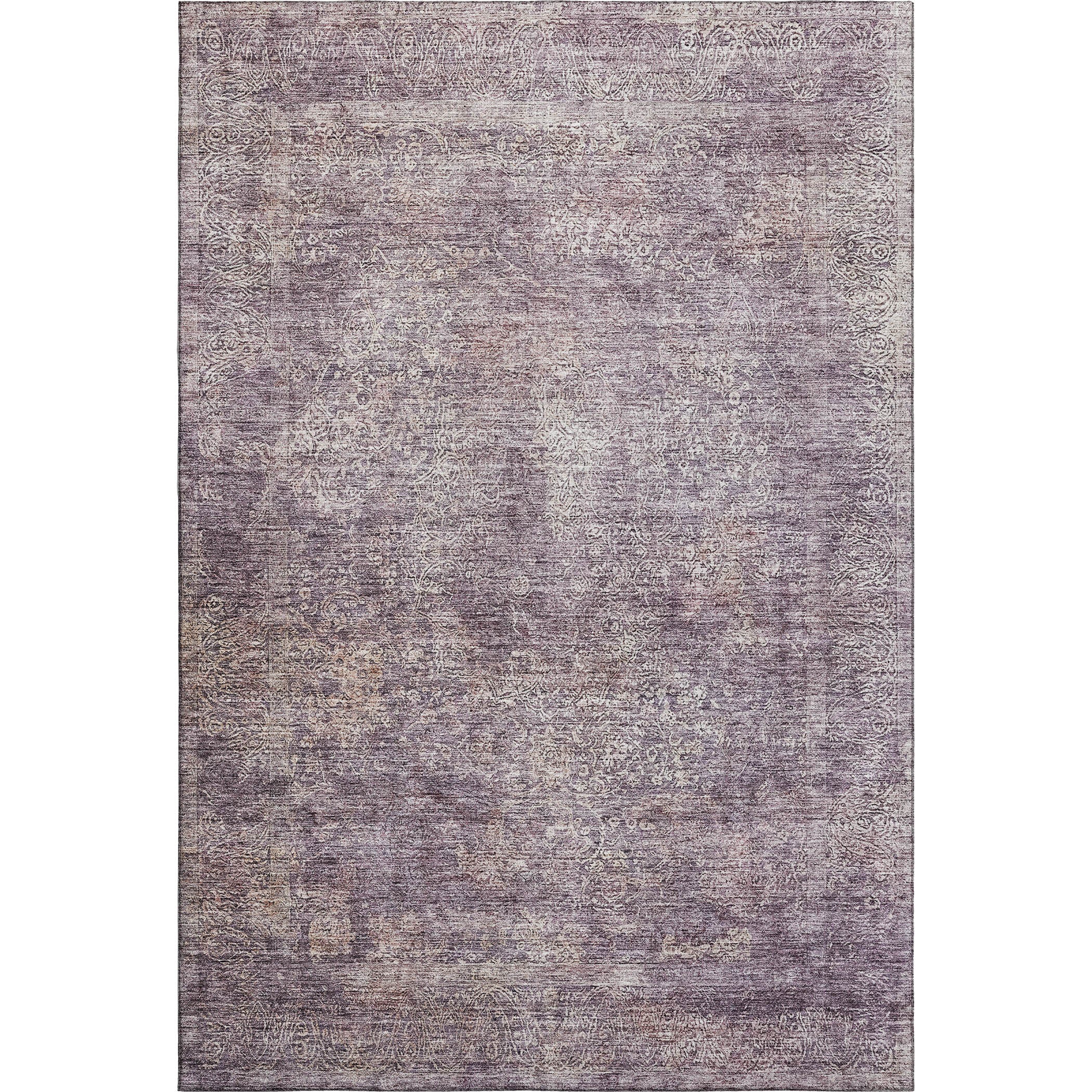 Lucerne Machine Washable Traditional Plum Purple Rug 2'6" x 3'10" #shape_Rectangle
