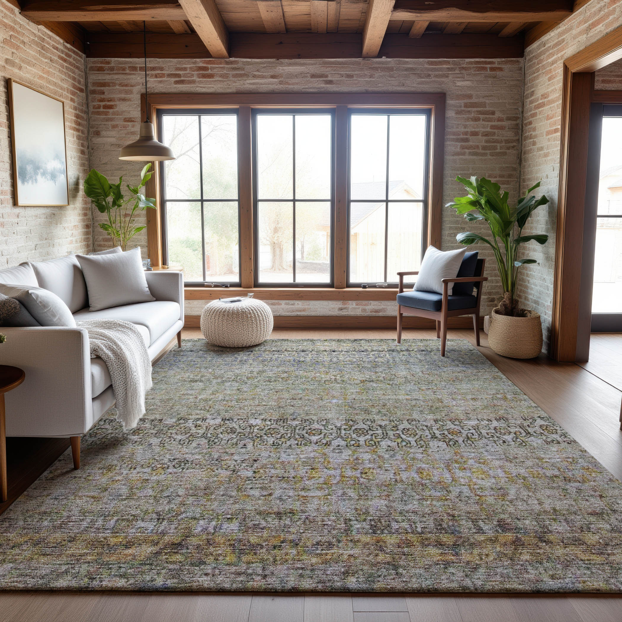 Bergen Machine Washable Traditional Seafoam Blue Rug 2'6" x 3'10" #shape_Rectangle