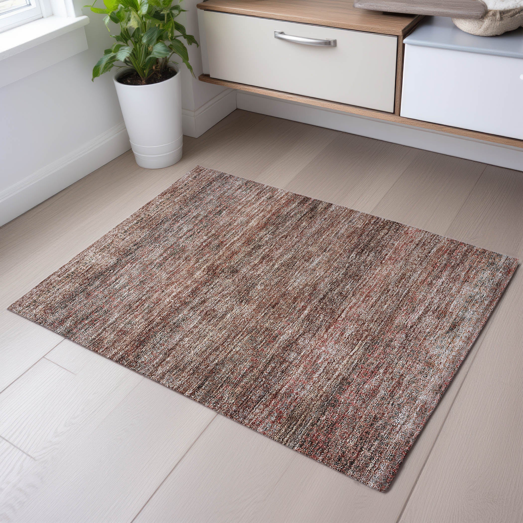 Athens Machine Washable Transitional Coral Orange Rug 1'8" x 2'6" #shape_Rectangle