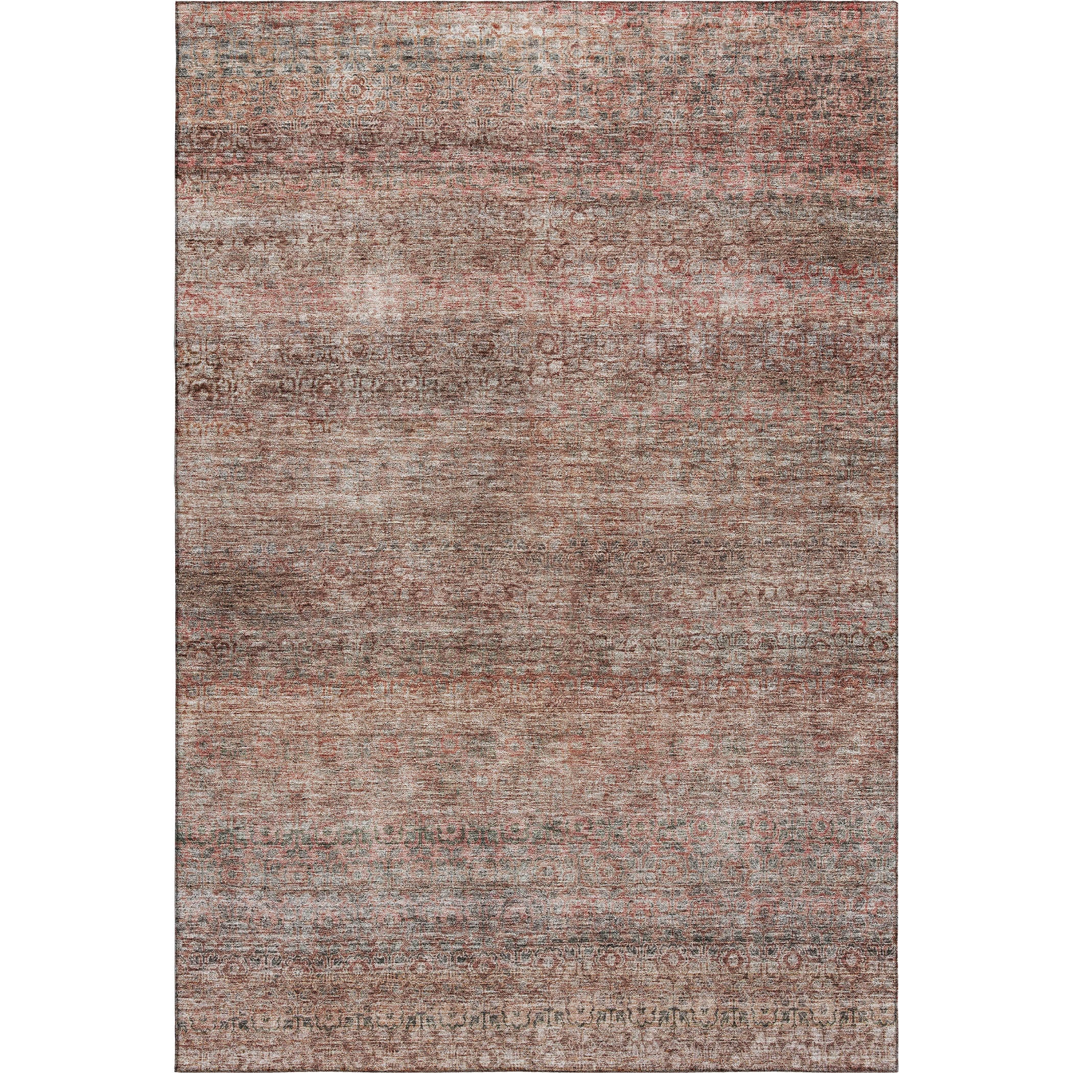 Athens Machine Washable Transitional Coral Orange Rug 2'6" x 3'10" #shape_Rectangle