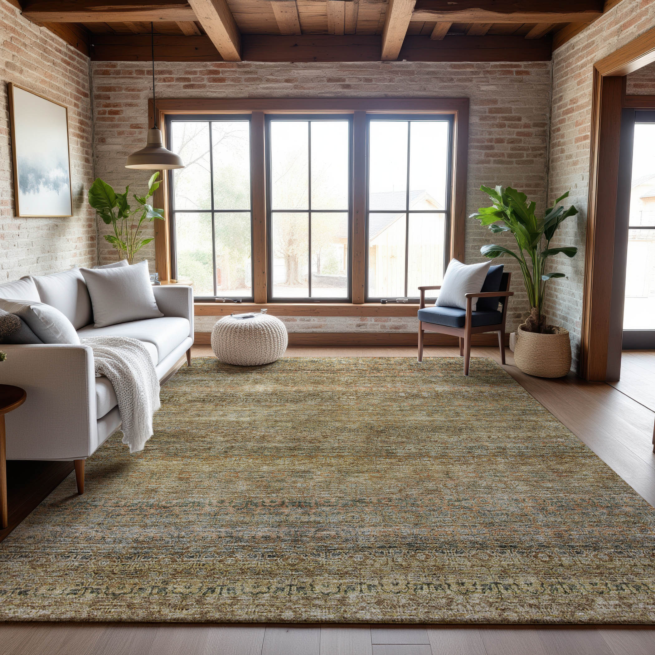 Athens Machine Washable Transitional Wheat Gold Rug 2'6" x 3'10" #shape_Rectangle