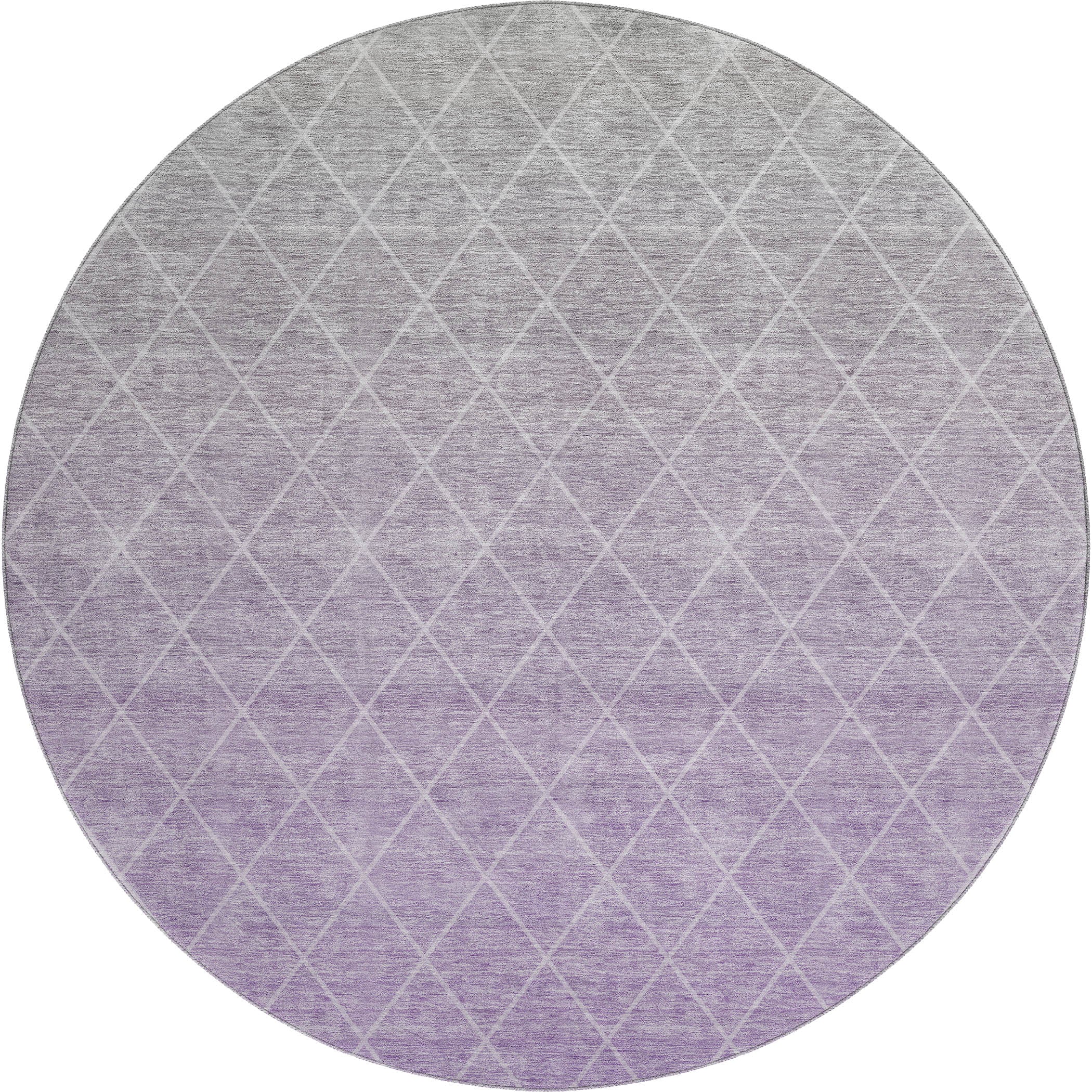 Oaxaca Machine Washable Transitional Lavender Purple Rug 8' x 8' #shape_Round