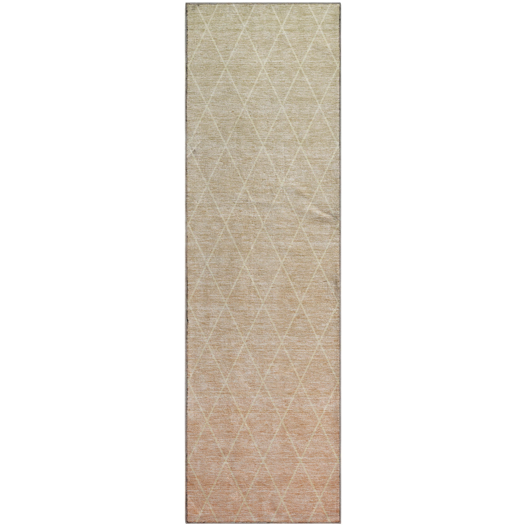 Oaxaca Machine Washable Transitional Salmon Orange Rug 2'3" x 7'6" #shape_Runner