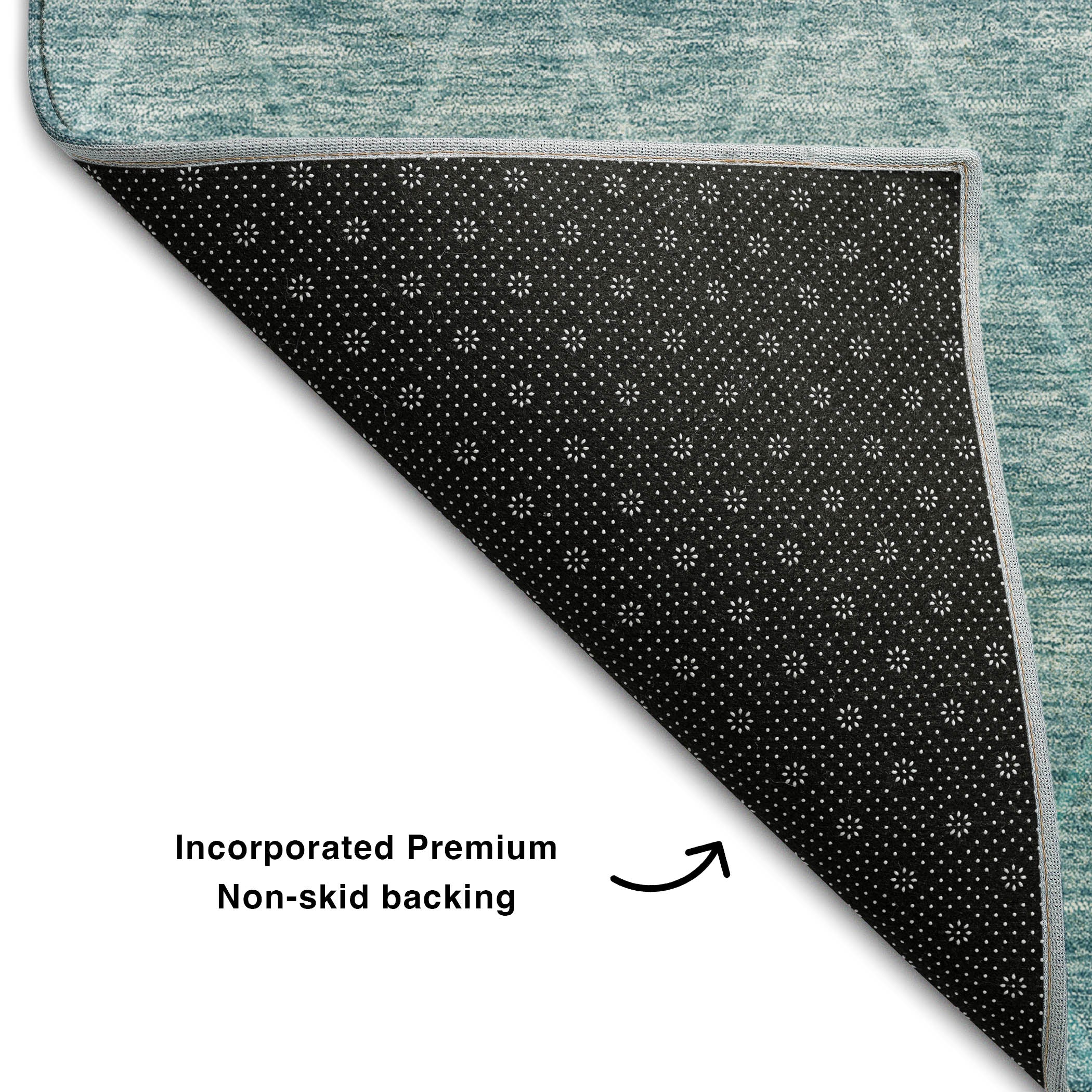 Oaxaca Machine Washable Transitional Teal Rug 1'8" x 2'6" #shape_Rectangle