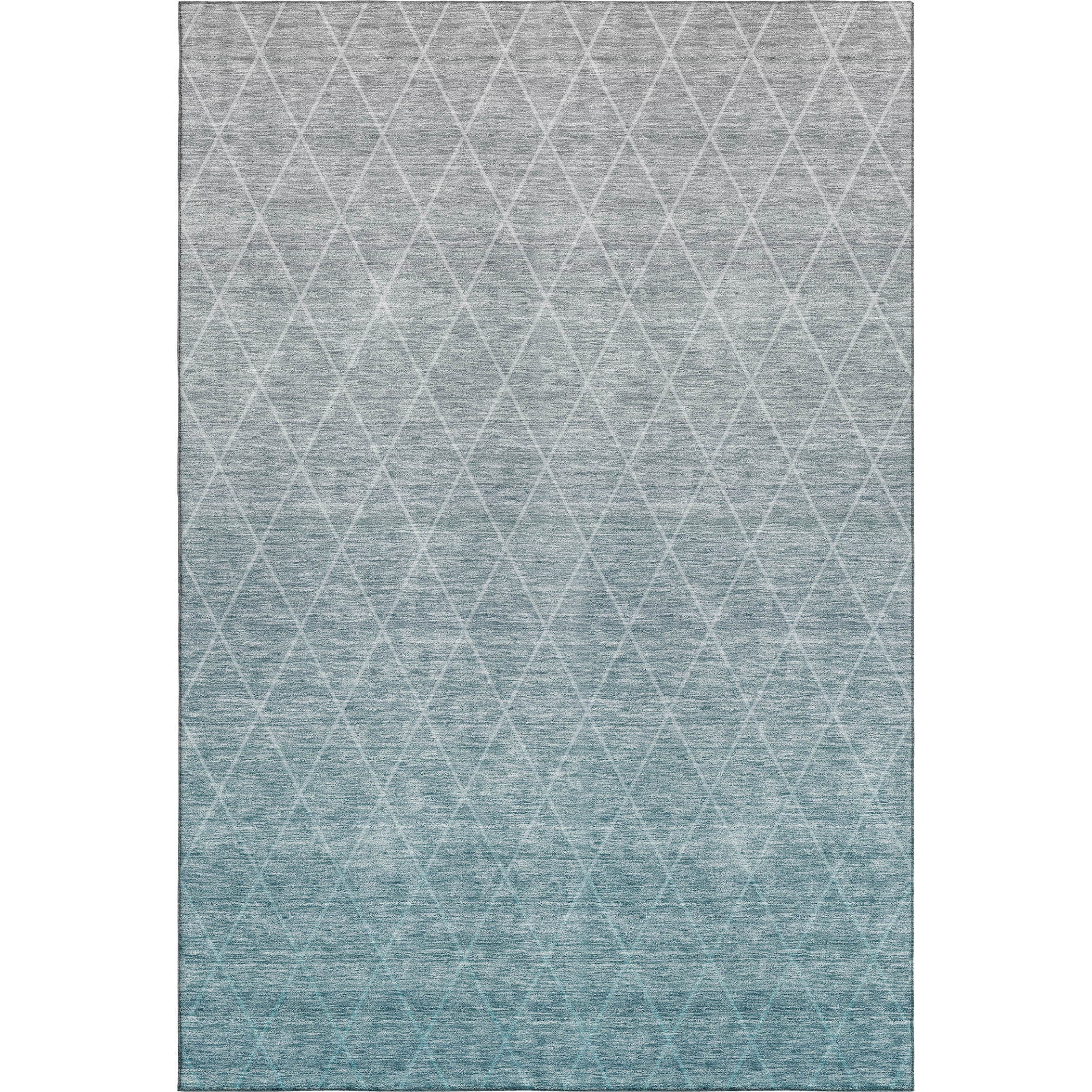 Oaxaca Machine Washable Transitional Teal Rug 2'6" x 3'10" #shape_Rectangle