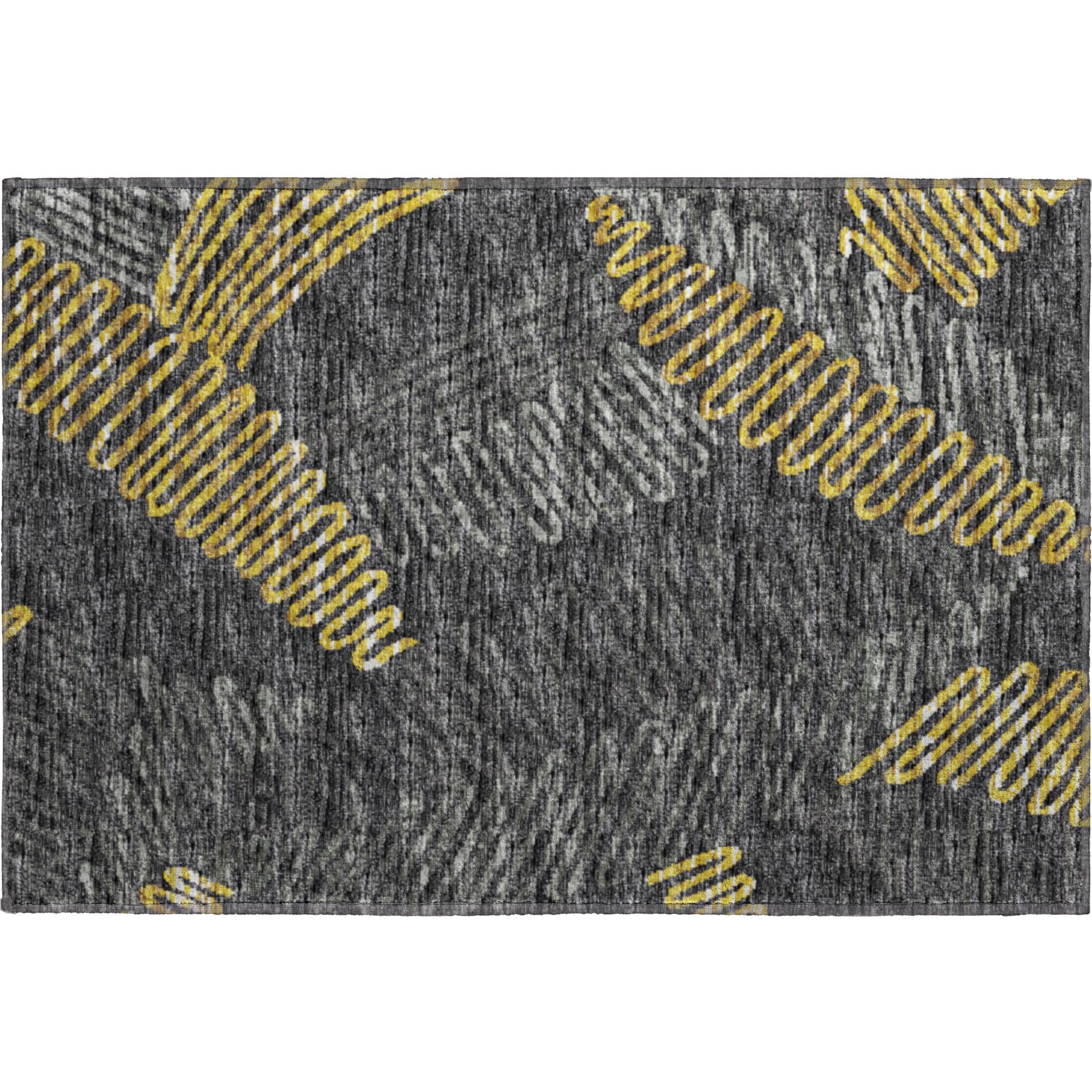 Sintra Machine Washable Transitional Gray Rug 1'8" x 2'6" #shape_Rectangle