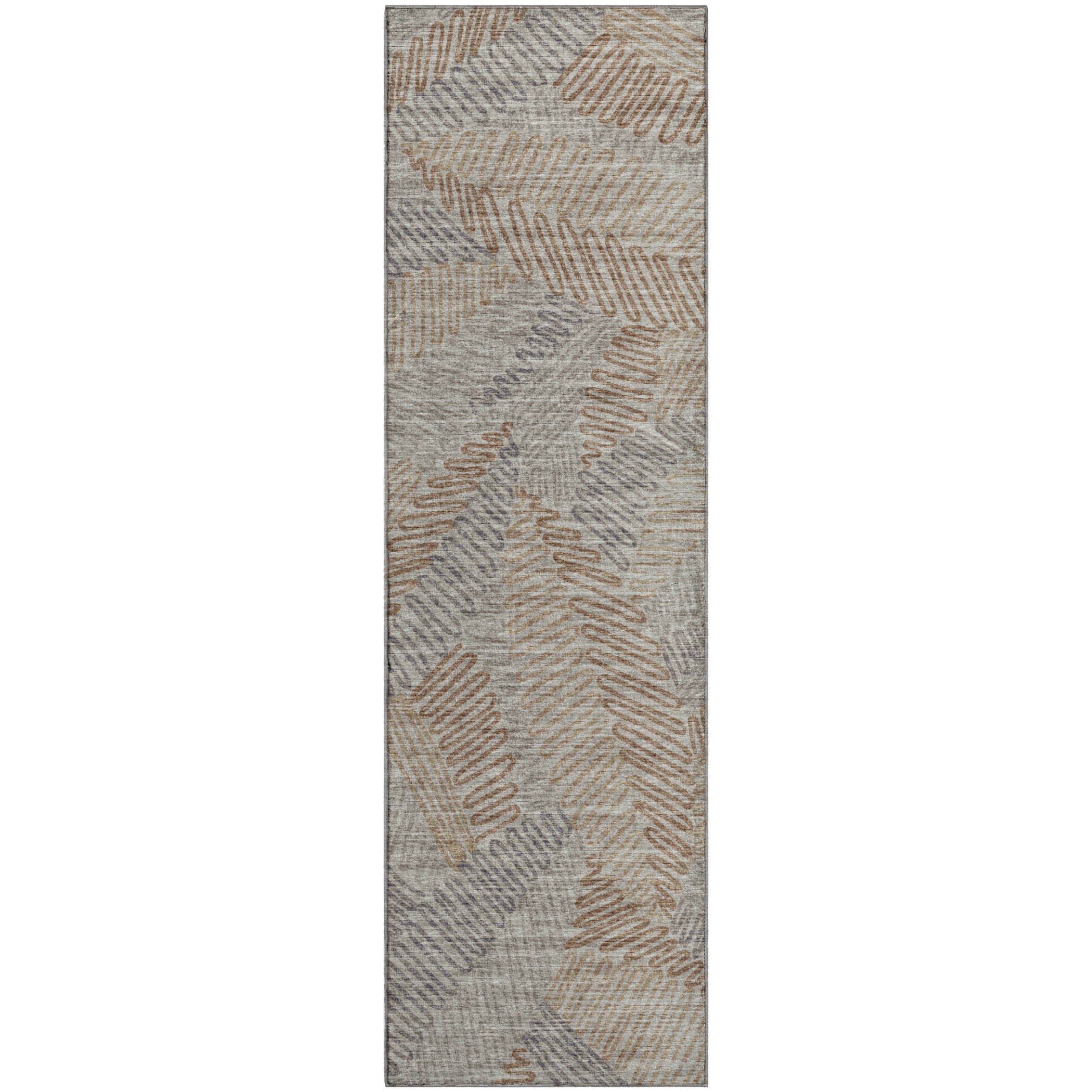 Sintra Machine Washable Transitional Mocha Neutral Rug 2'3" x 7'6" #shape_Runner