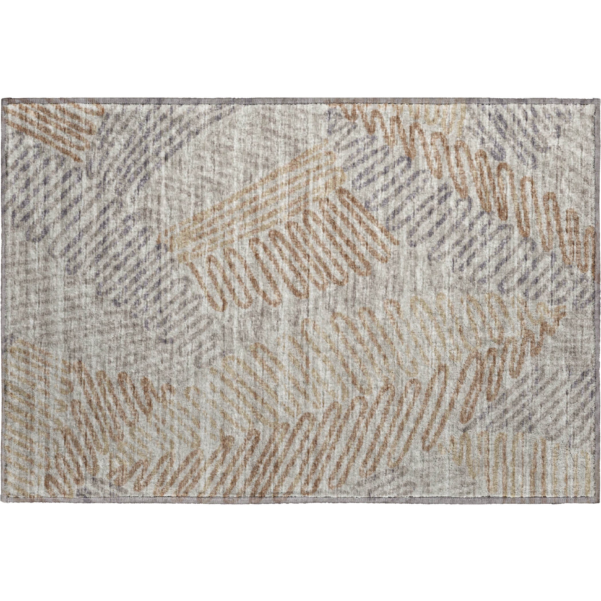Sintra Machine Washable Transitional Mocha Neutral Rug 1'8" x 2'6" #shape_Rectangle
