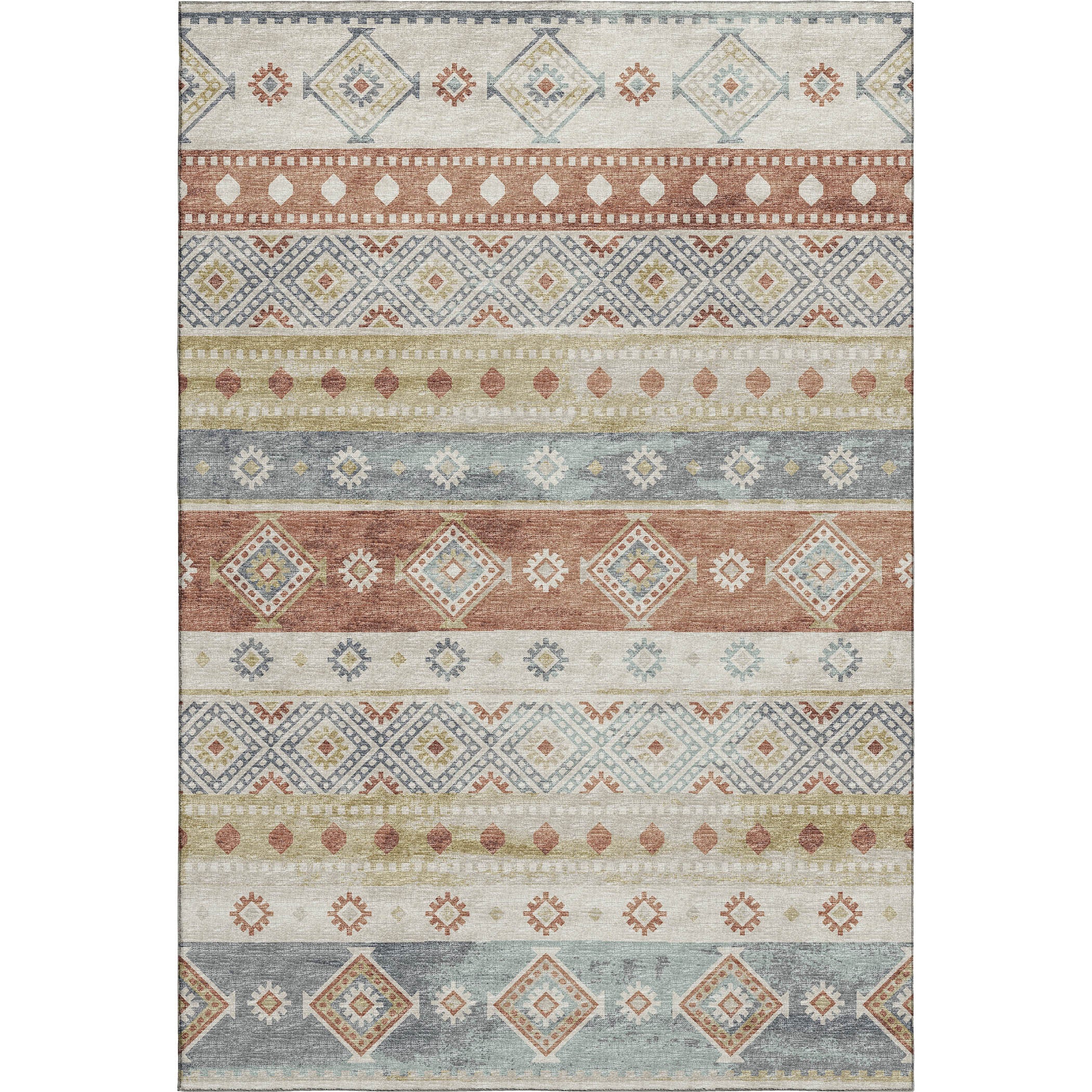 Santorini Machine Washable Transitional Desert Multi Rug 2'6" x 3'10" #shape_Rectangle