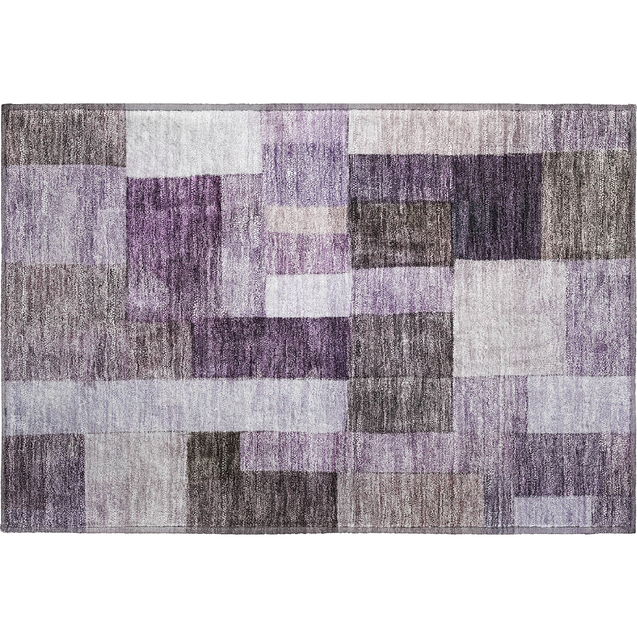 Prague Machine Washable Transitional Eggplant Purple Rug 1'8" x 2'6" #shape_Rectangle