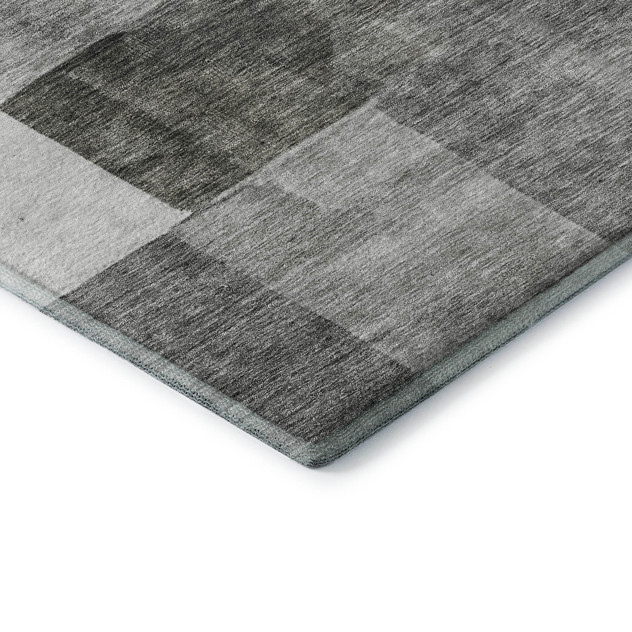 Prague Machine Washable Transitional Pewter Gray Rug 1'8" x 2'6" #shape_Rectangle