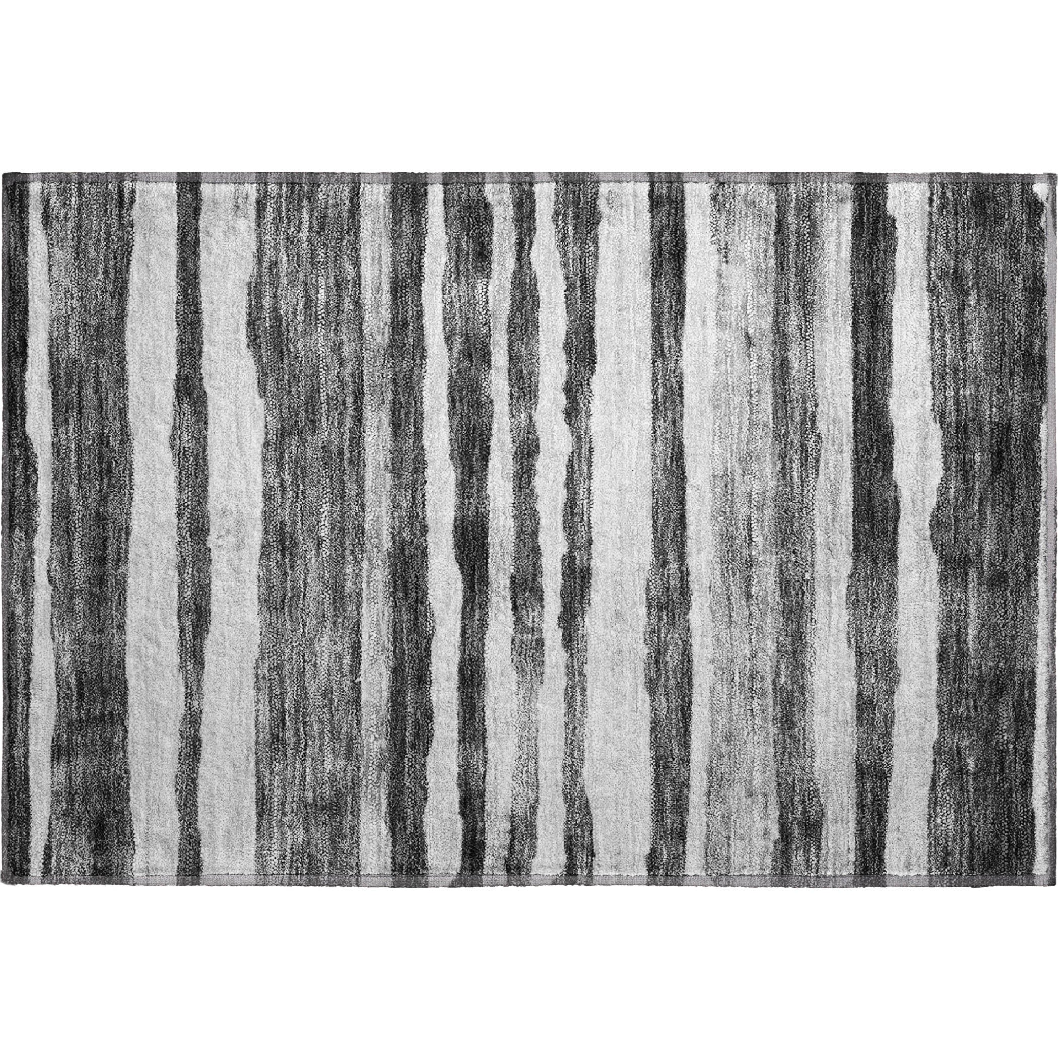 Santorini Machine Washable Transitional Charcoal Gray Rug 1'8" x 2'6" #shape_Rectangle