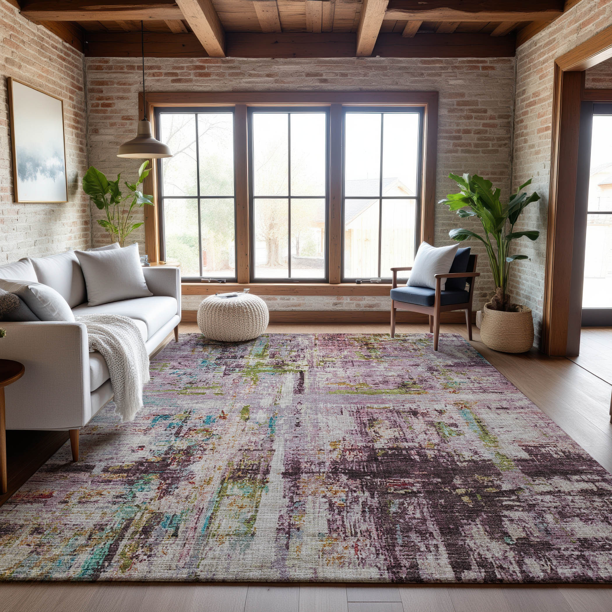 Bergen Machine Washable Transitional Lavender Purple Rug 2'6" x 3'10" #shape_Rectangle