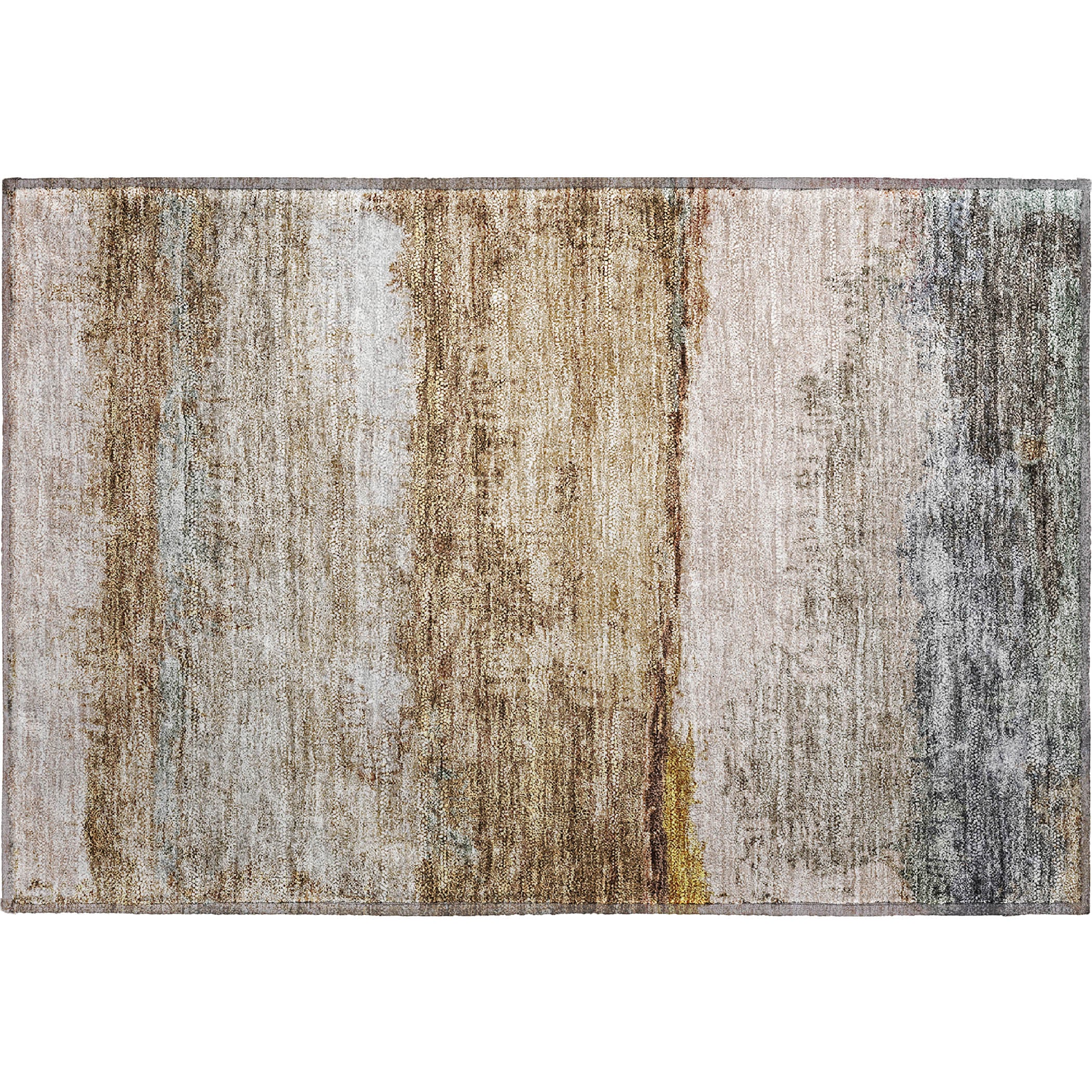 Santorini Machine Washable Transitional Beige Brown Rug 1'8" x 2'6" #shape_Rectangle