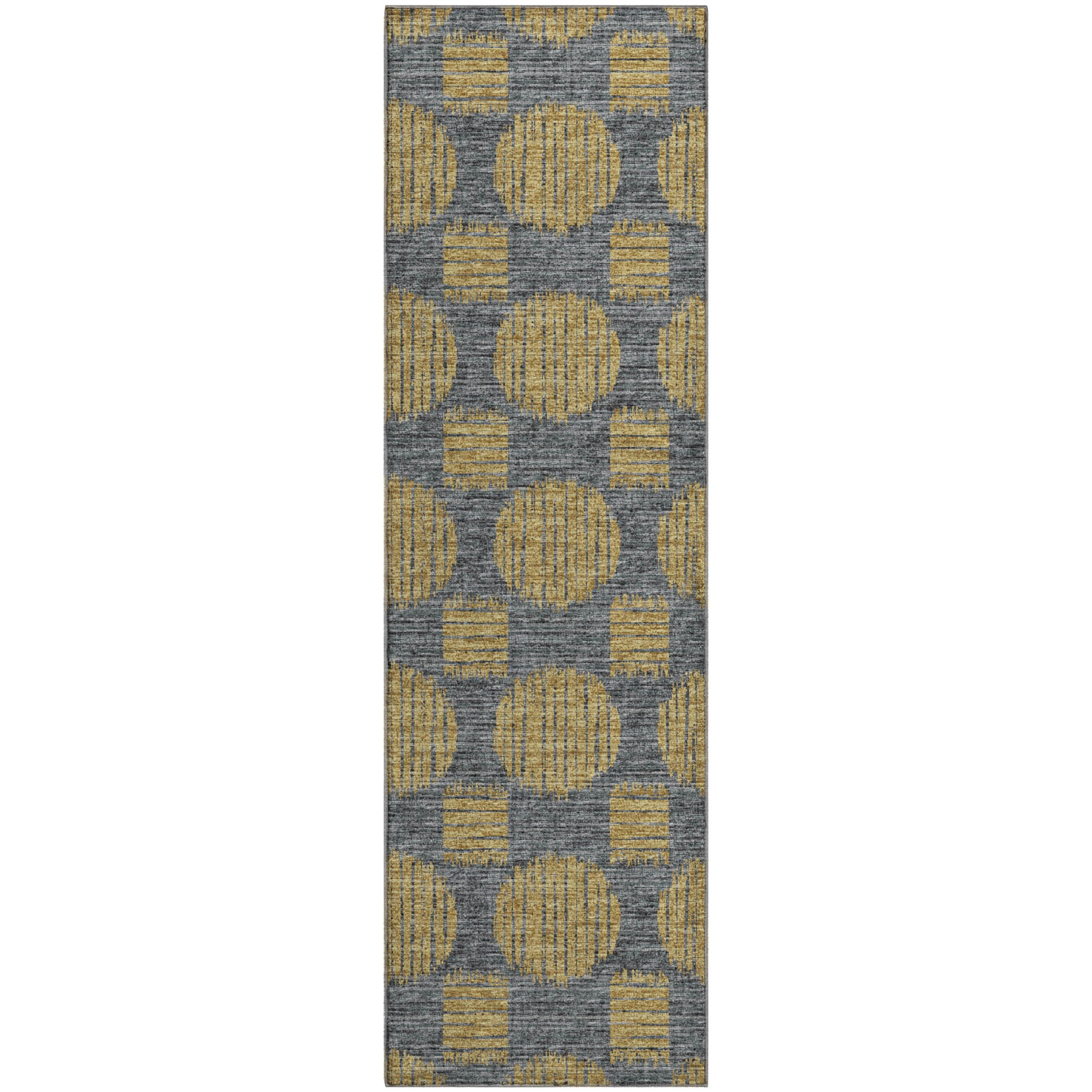 Bergen Machine Washable Transitional Gilded Yellow Rug 2'3" x 7'6" #shape_Runner