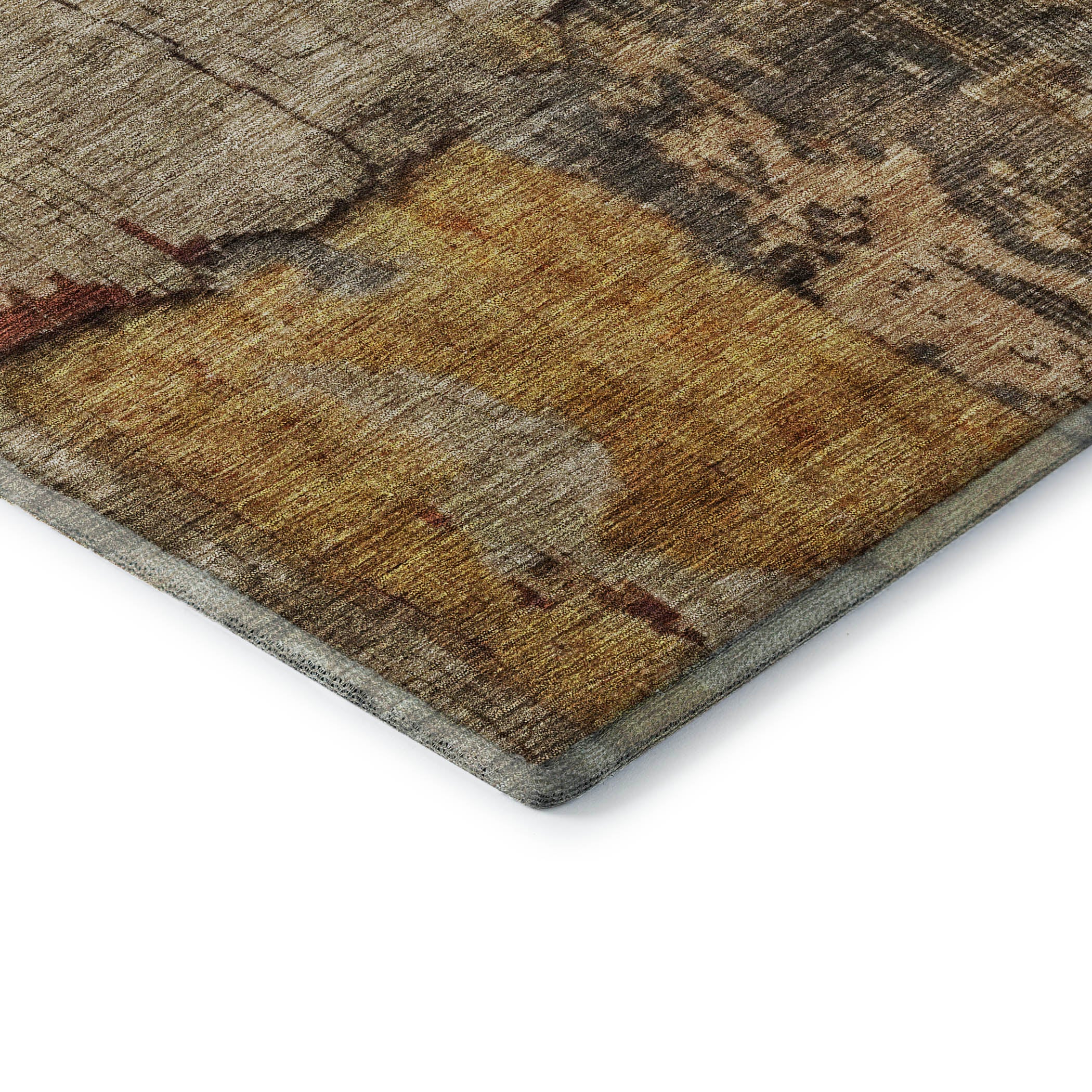 Kathmandu Machine Washable Transitional Khaki Brown Rug 1'8" x 2'6" #shape_Rectangle