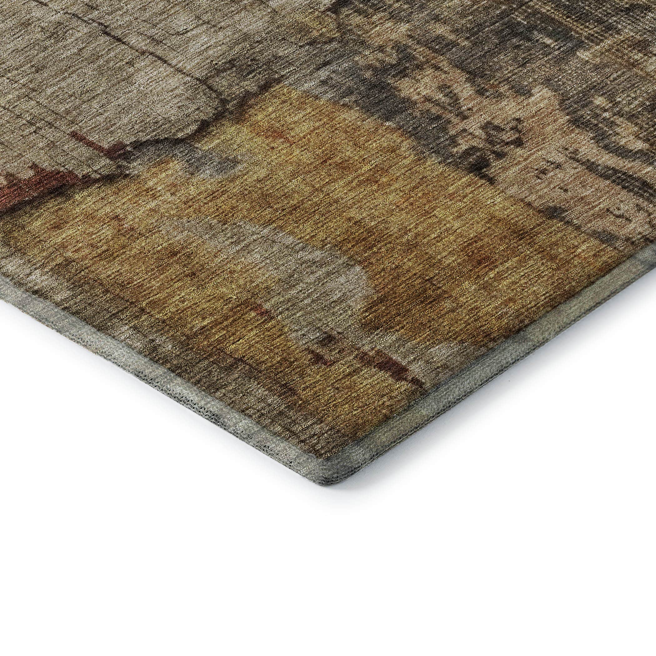 Kathmandu Machine Washable Transitional Khaki Brown Rug 1'8" x 2'6" #shape_Rectangle