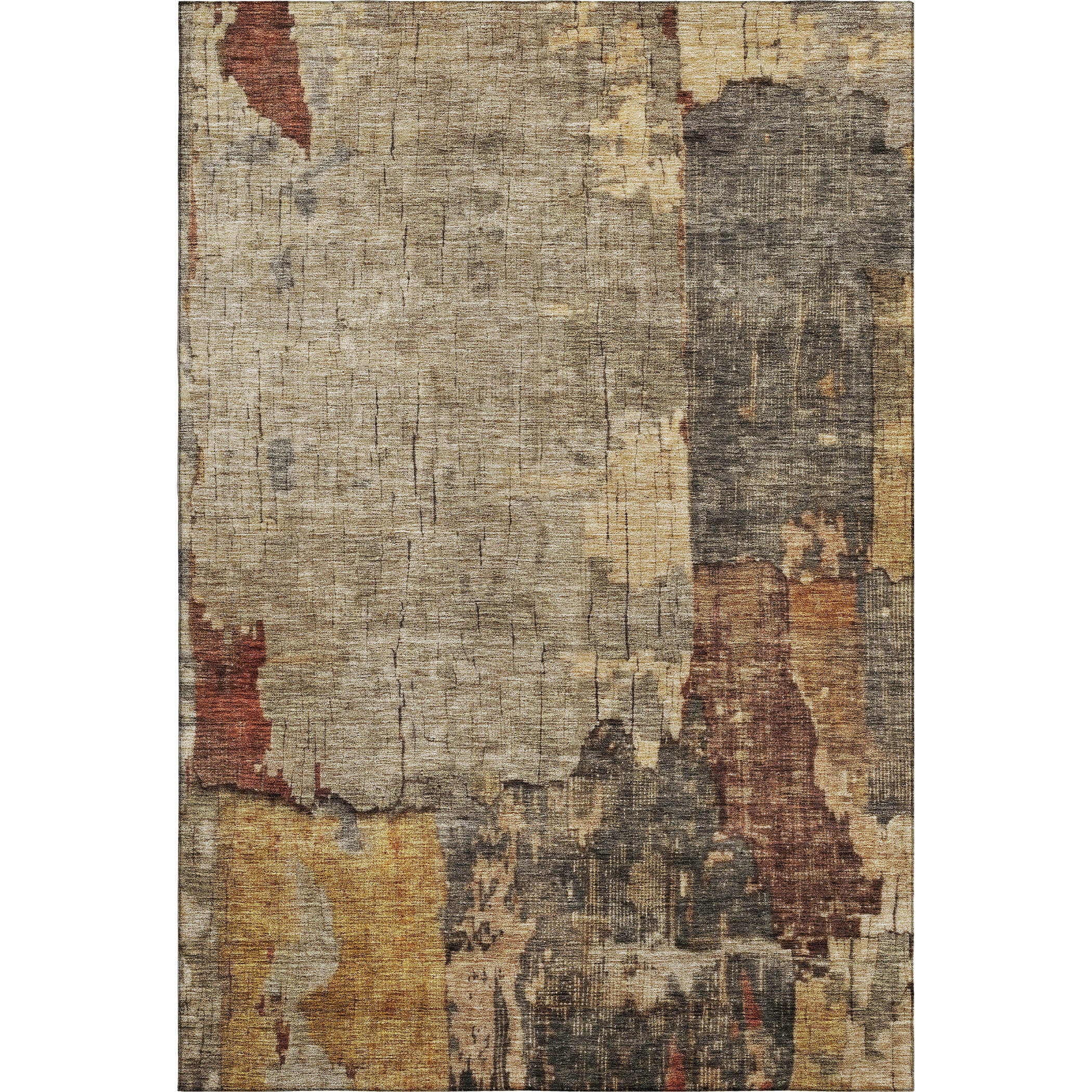 Kathmandu Machine Washable Transitional Khaki Brown Rug 2'6" x 3'10" #shape_Rectangle
