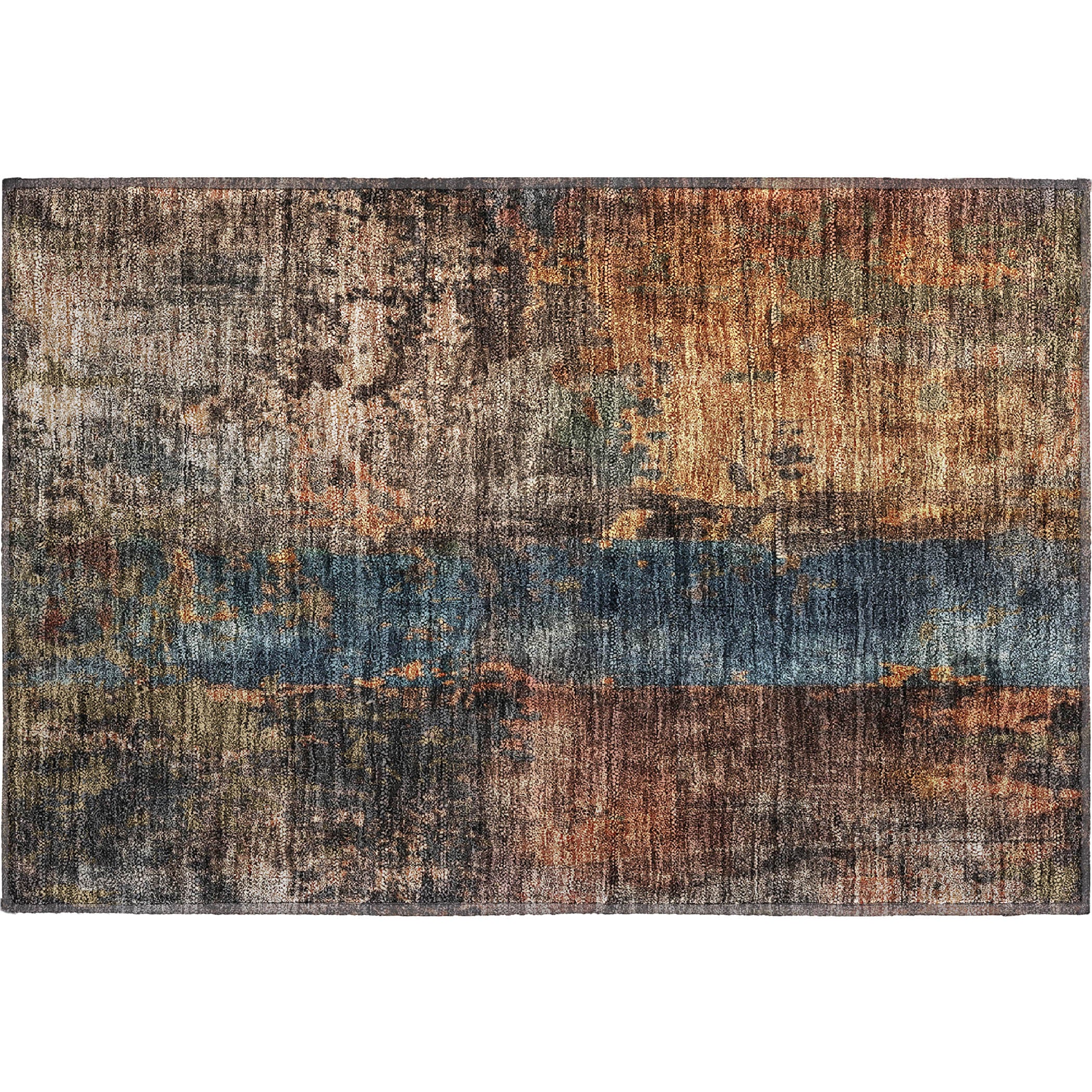 Cairo Machine Washable Transitional Blue Rug 1'8" x 2'6" #shape_Rectangle