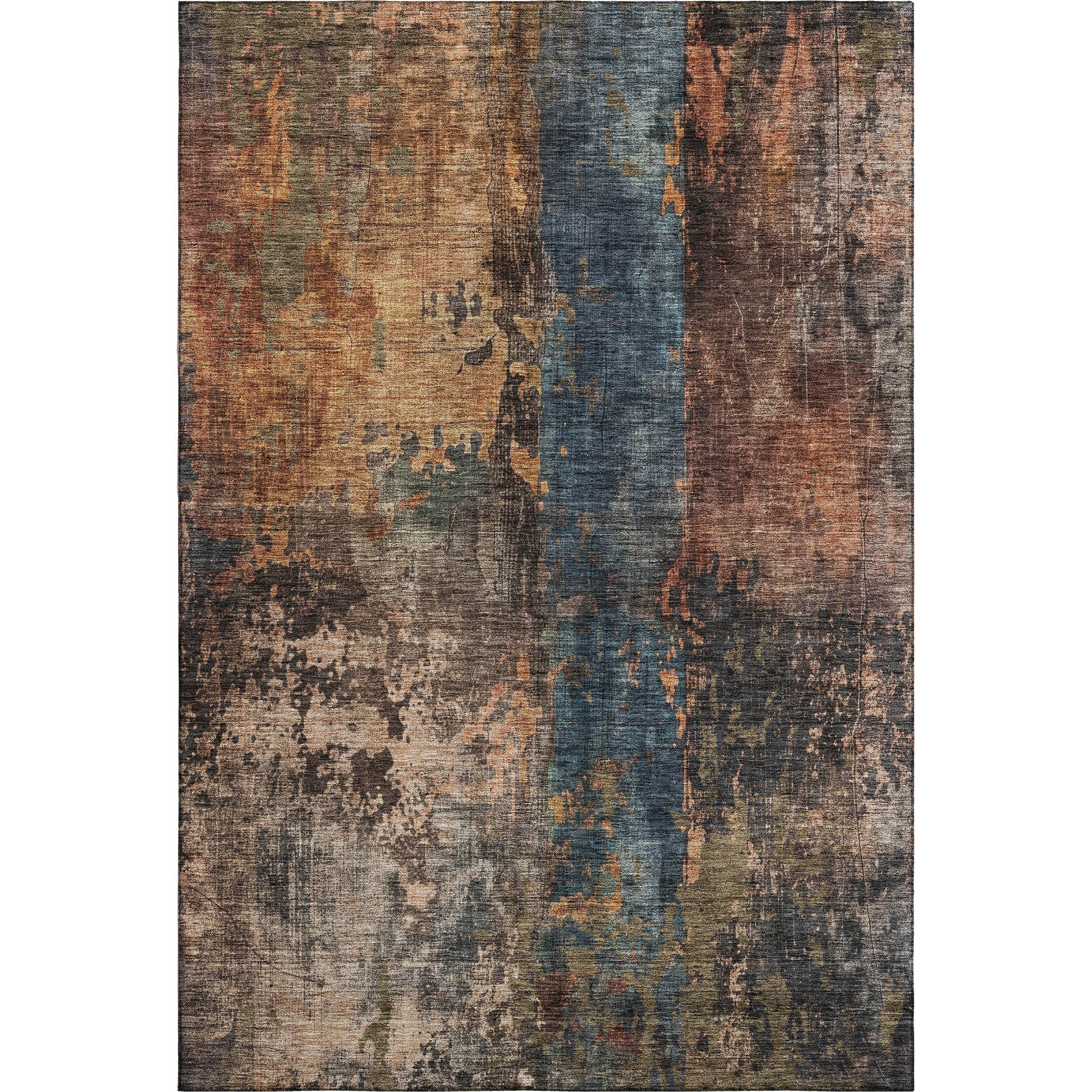 Cairo Machine Washable Transitional Blue Rug 2'6" x 3'10" #shape_Rectangle