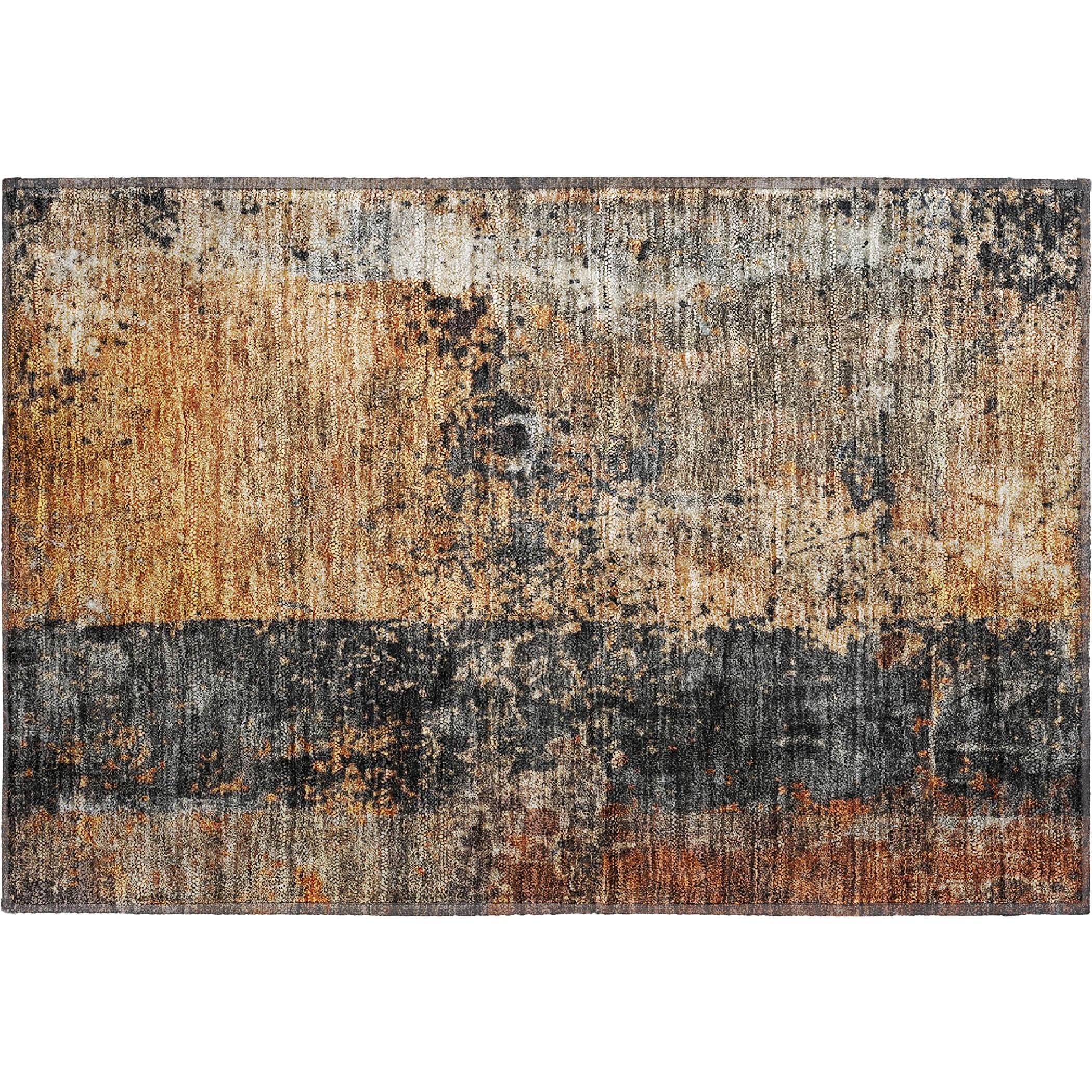 Dublin Machine Washable Transitional Copper Orange Rug 1'8" x 2'6" #shape_Rectangle