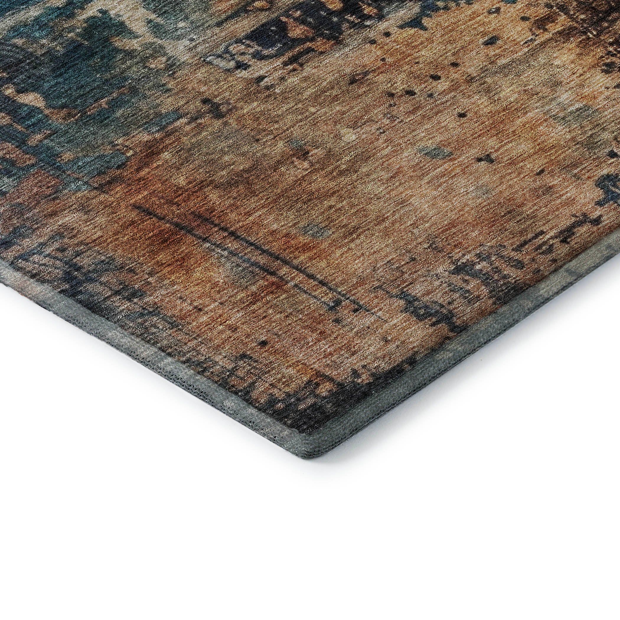 Vienna Machine Washable Transitional Teal Rug 1'8" x 2'6" #shape_Rectangle