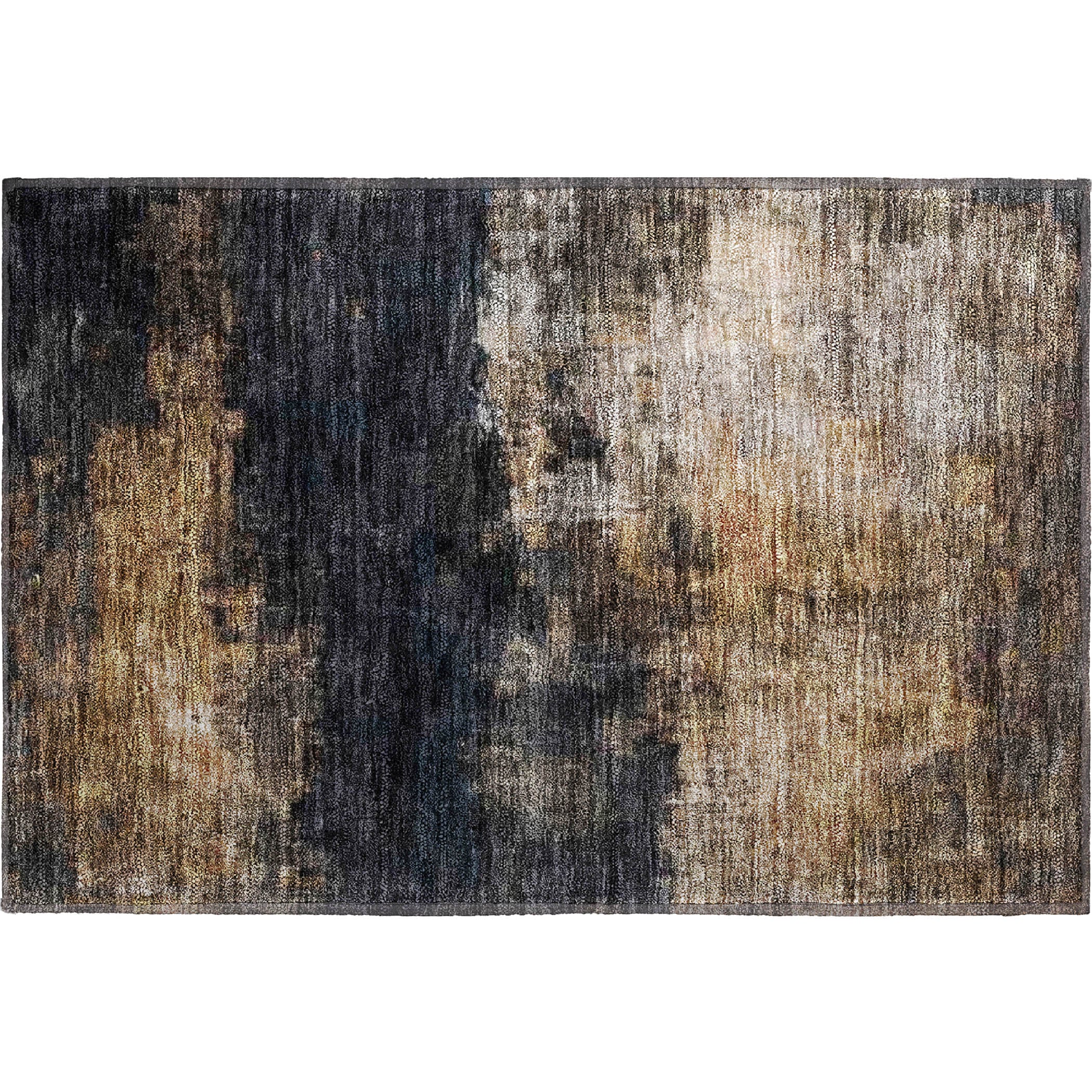 Tallinn Machine Washable Transitional Charcoal Gray Rug 1'8" x 2'6" #shape_Rectangle