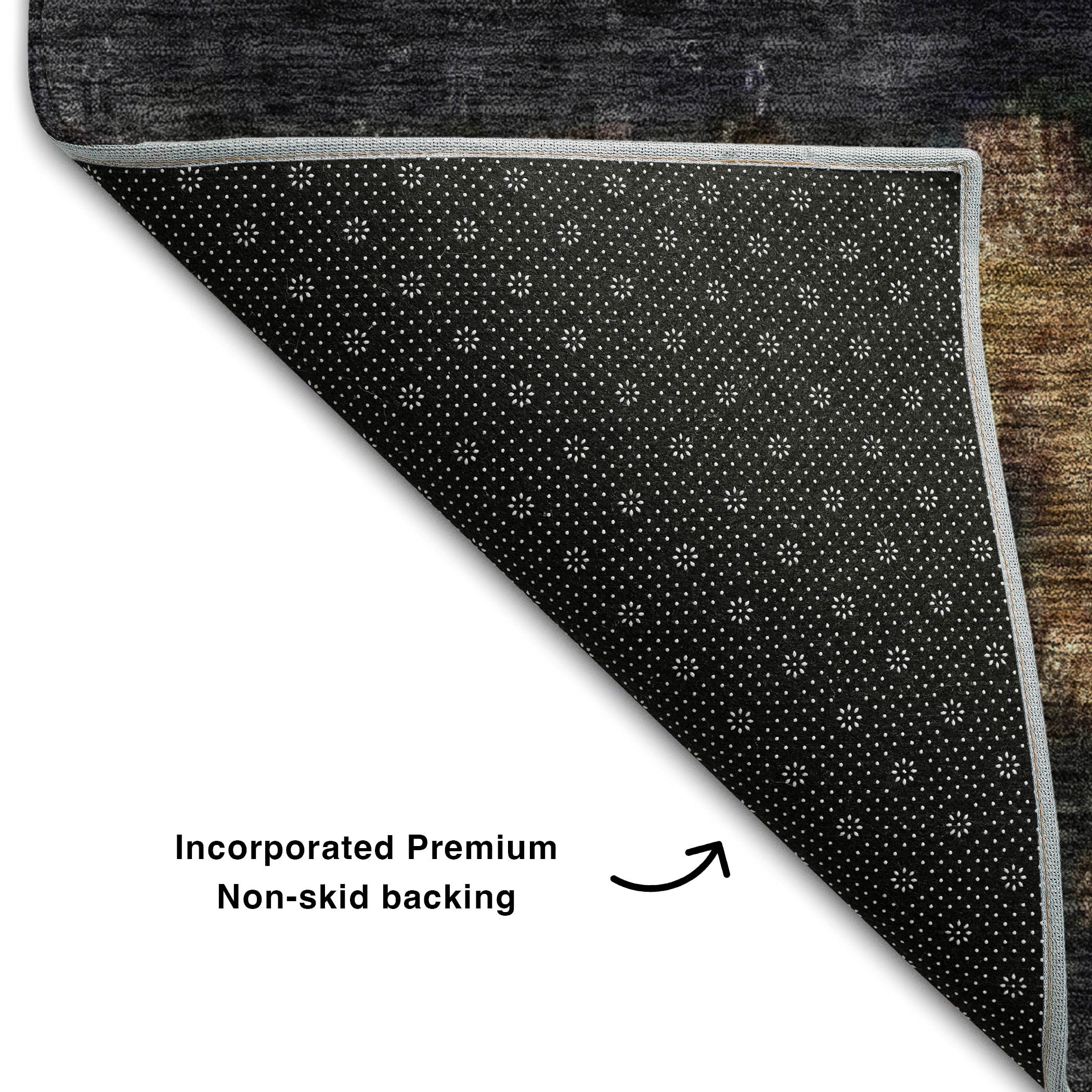 Tallinn Machine Washable Transitional Charcoal Gray Rug 1'8" x 2'6" #shape_Rectangle