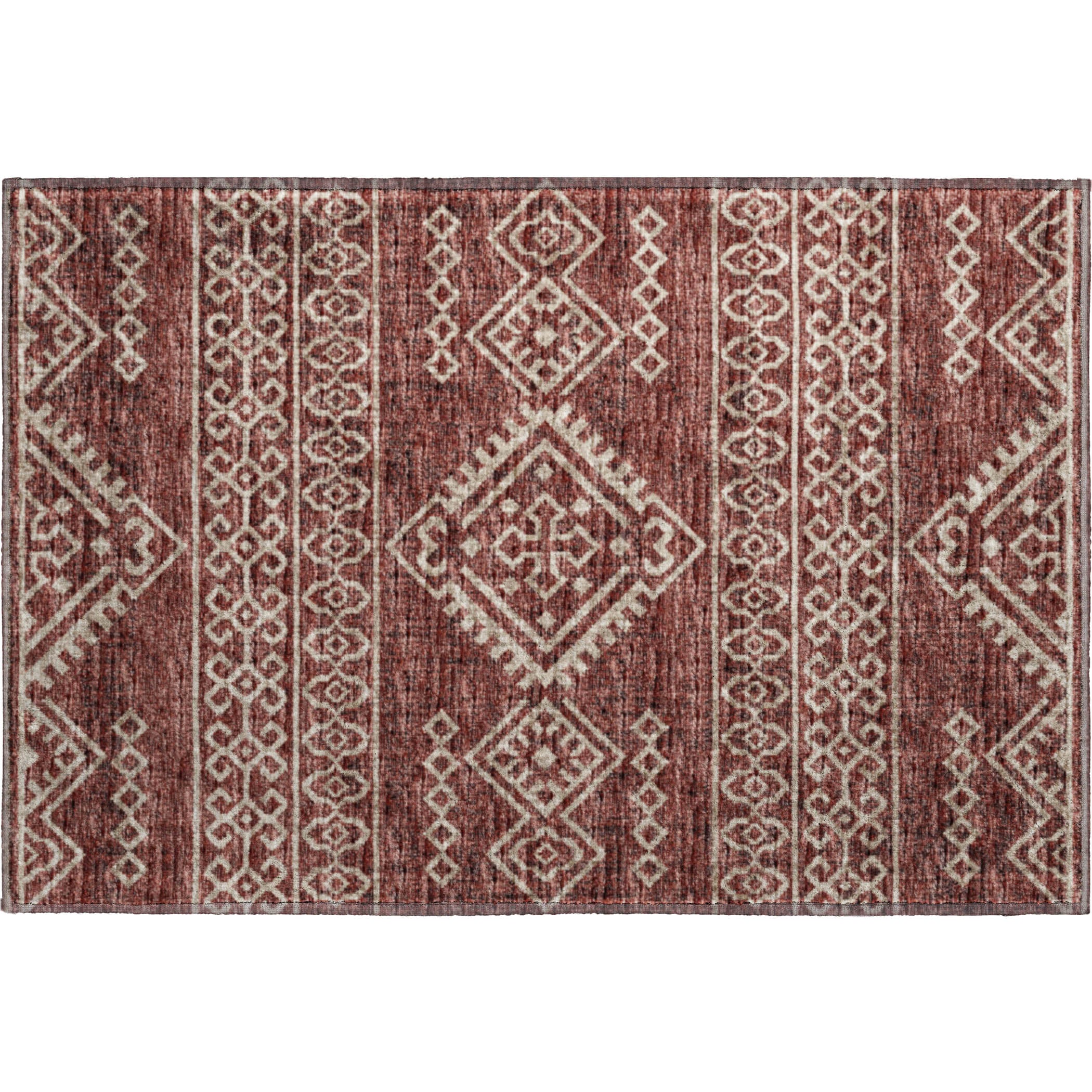 Nairobi Machine Washable Transitional Canyon Red Rug 1'8" x 2'6" #shape_Rectangle