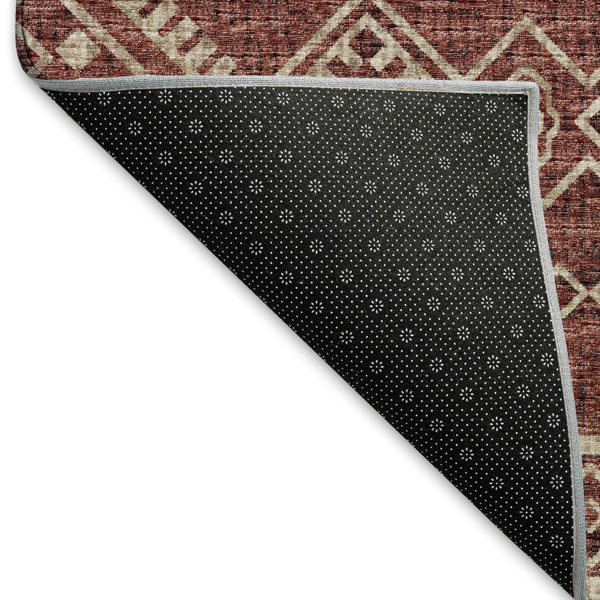 Nairobi Machine Washable Transitional Canyon Red Rug 1'8" x 2'6" #shape_Rectangle