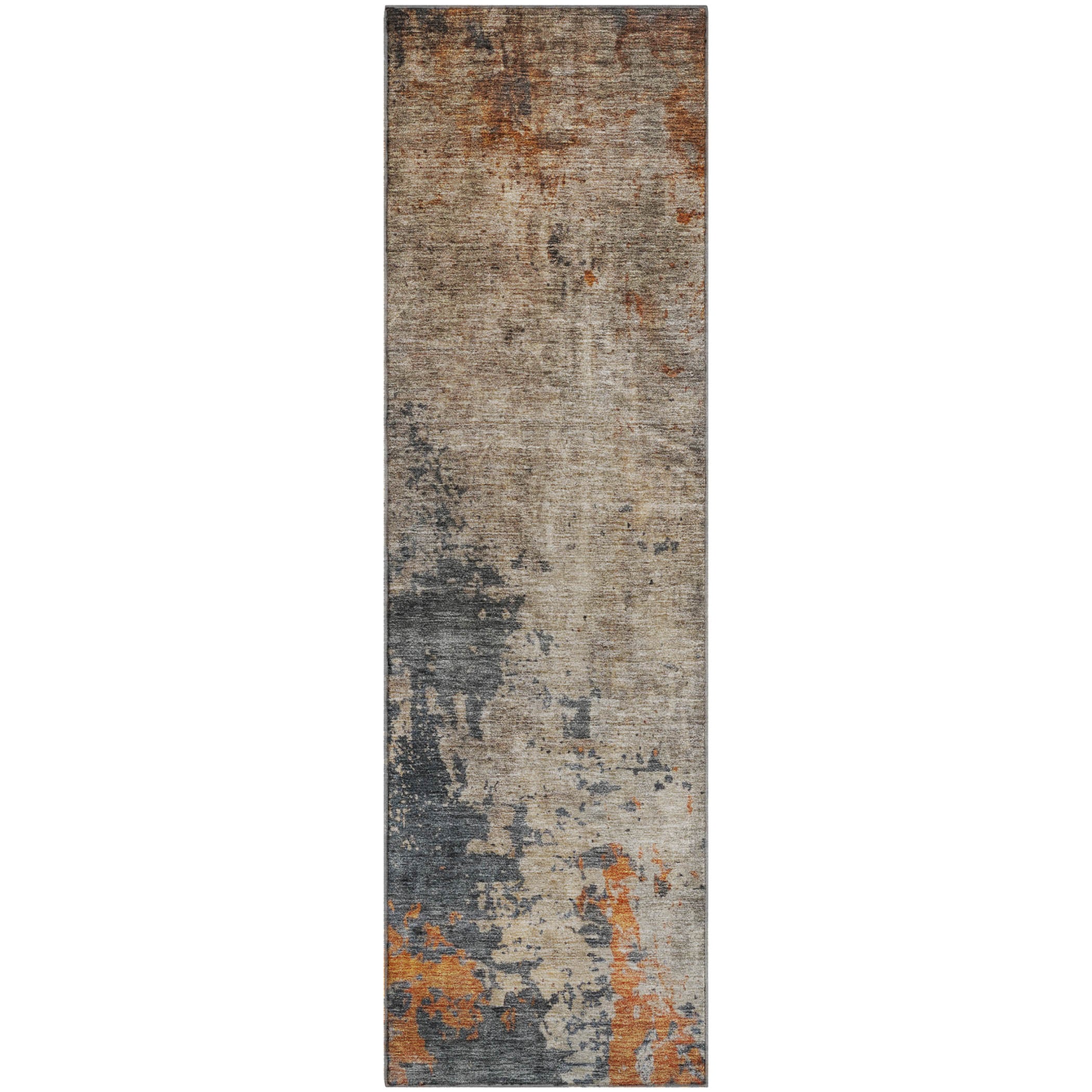 Marrakech Machine Washable Transitional Khaki Brown Rug 2'3" x 7'6" #shape_Runner