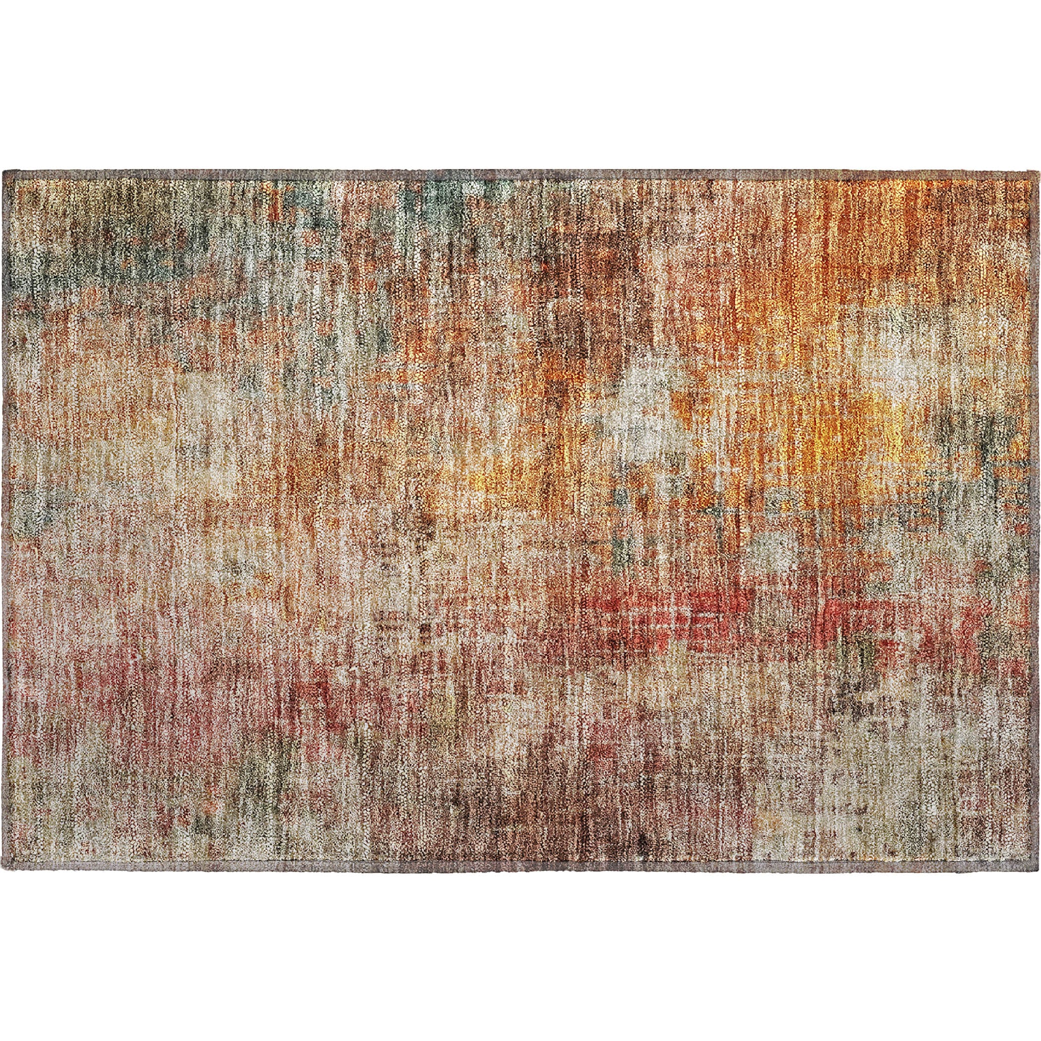 Seoul Machine Washable Transitional Tan Brown Rug 1'8" x 2'6" #shape_Rectangle