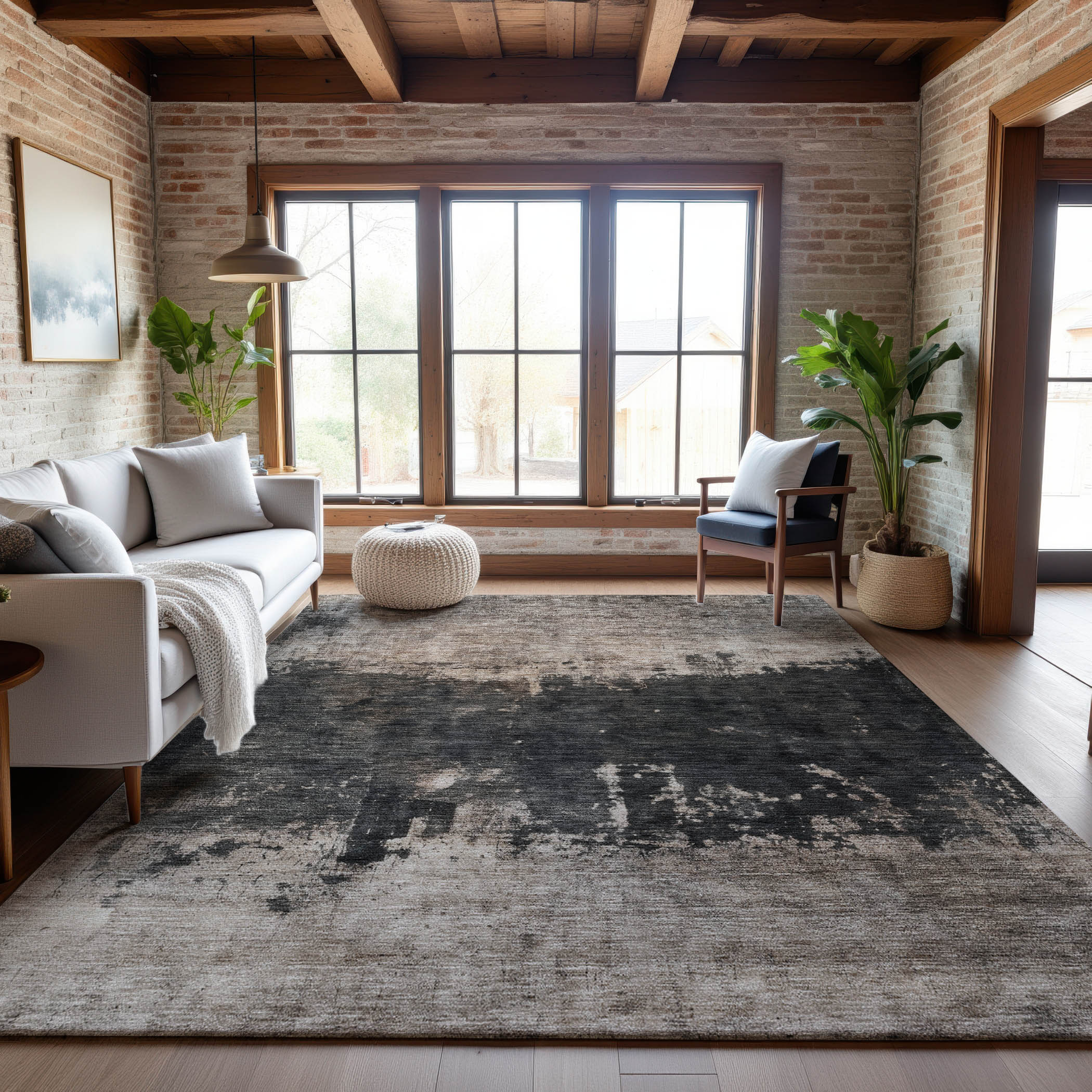 Reykjavik Machine Washable Transitional Taupe Brown Rug 2'6" x 3'10" #shape_Rectangle