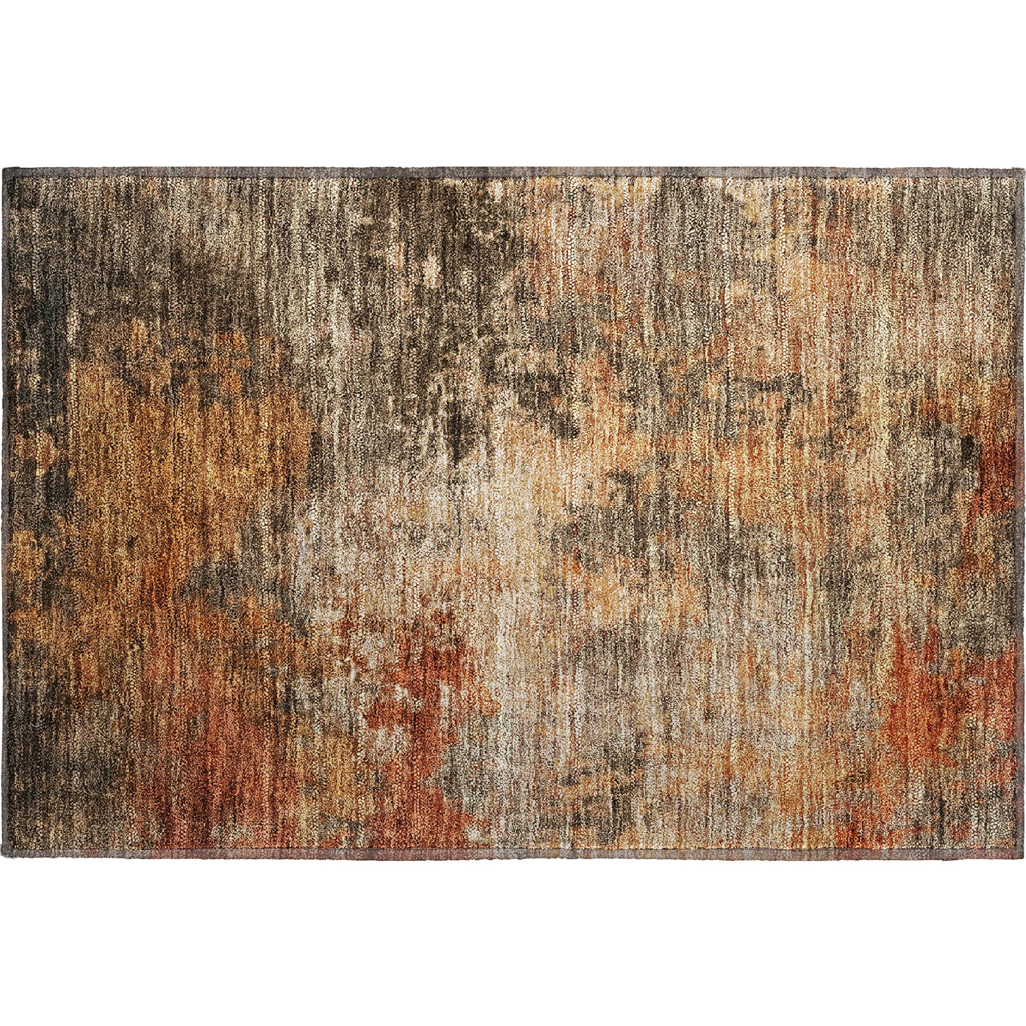Queenstown Machine Washable Transitional Khaki Brown Rug 1'8" x 2'6" #shape_Rectangle