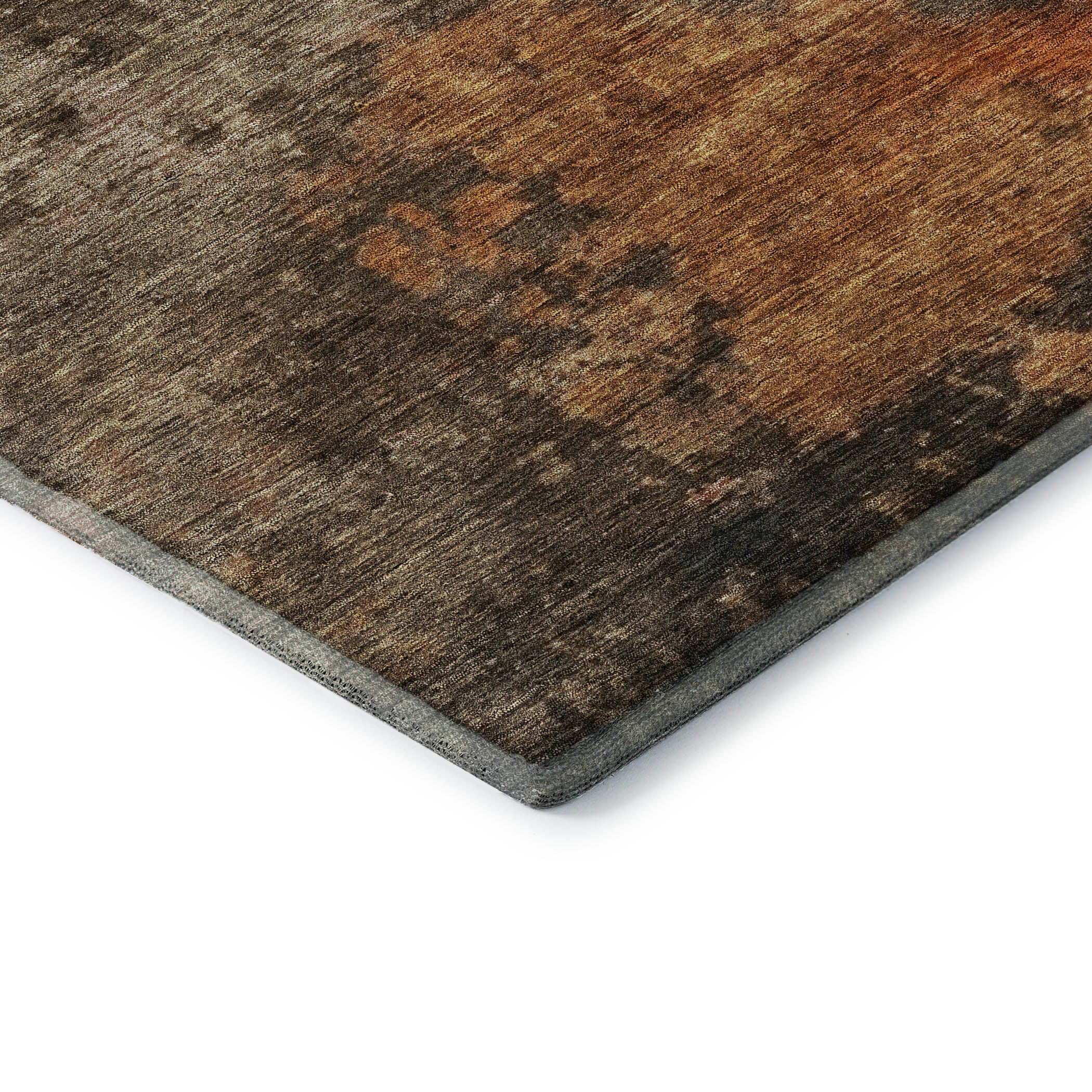 Queenstown Machine Washable Transitional Khaki Brown Rug 1'8" x 2'6" #shape_Rectangle