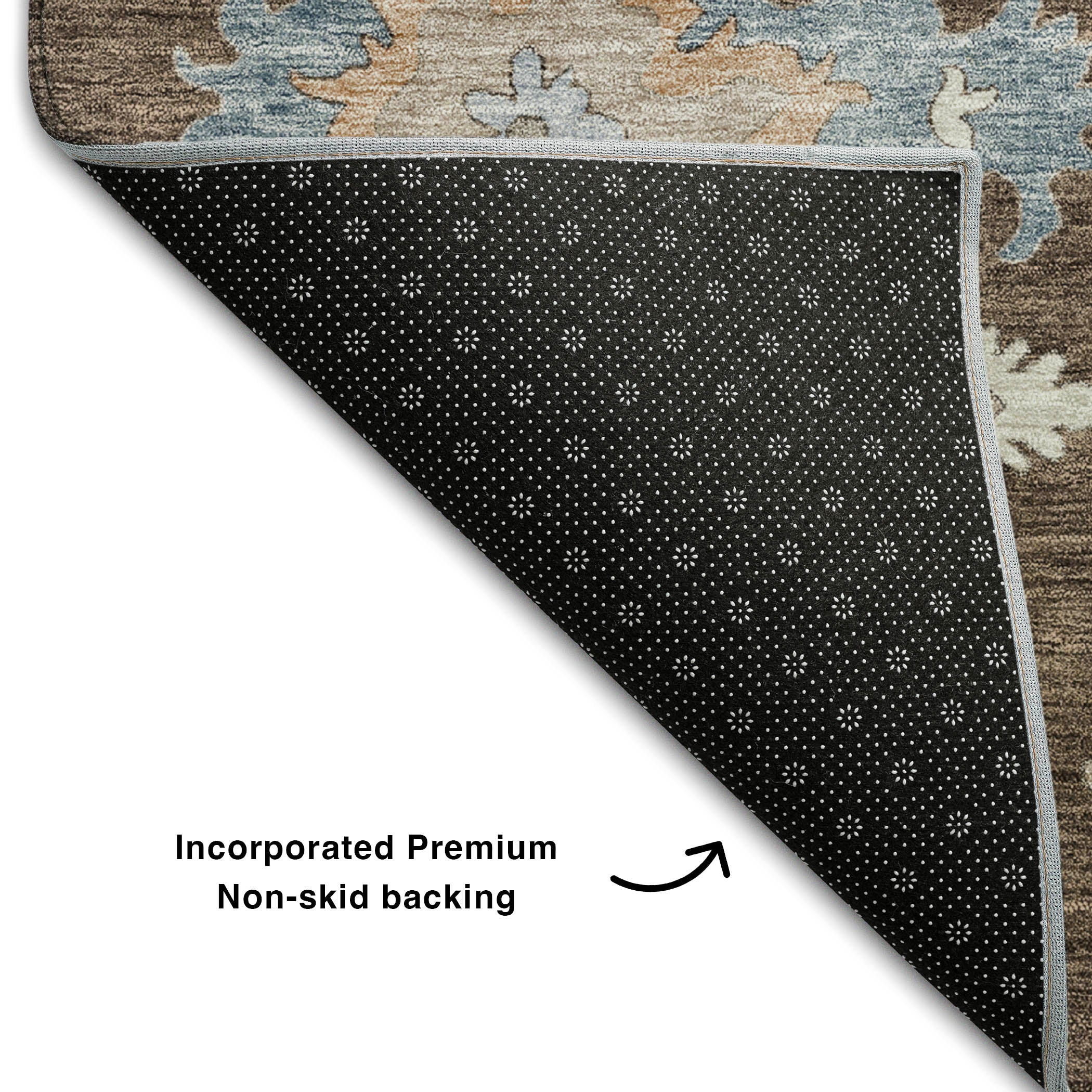 Lisbon Machine Washable Transitional Chocolate Brown Rug 1'8" x 2'6" #shape_Rectangle
