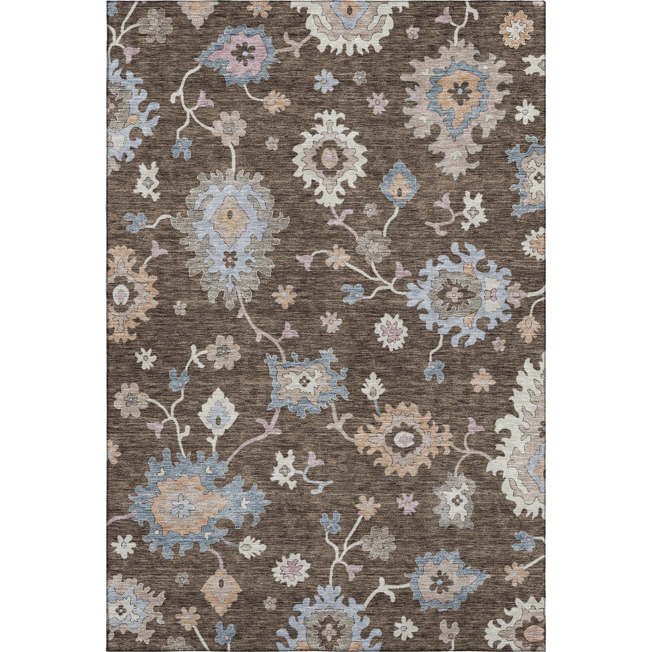 Lisbon Machine Washable Transitional Chocolate Brown Rug 2'6" x 3'10" #shape_Rectangle